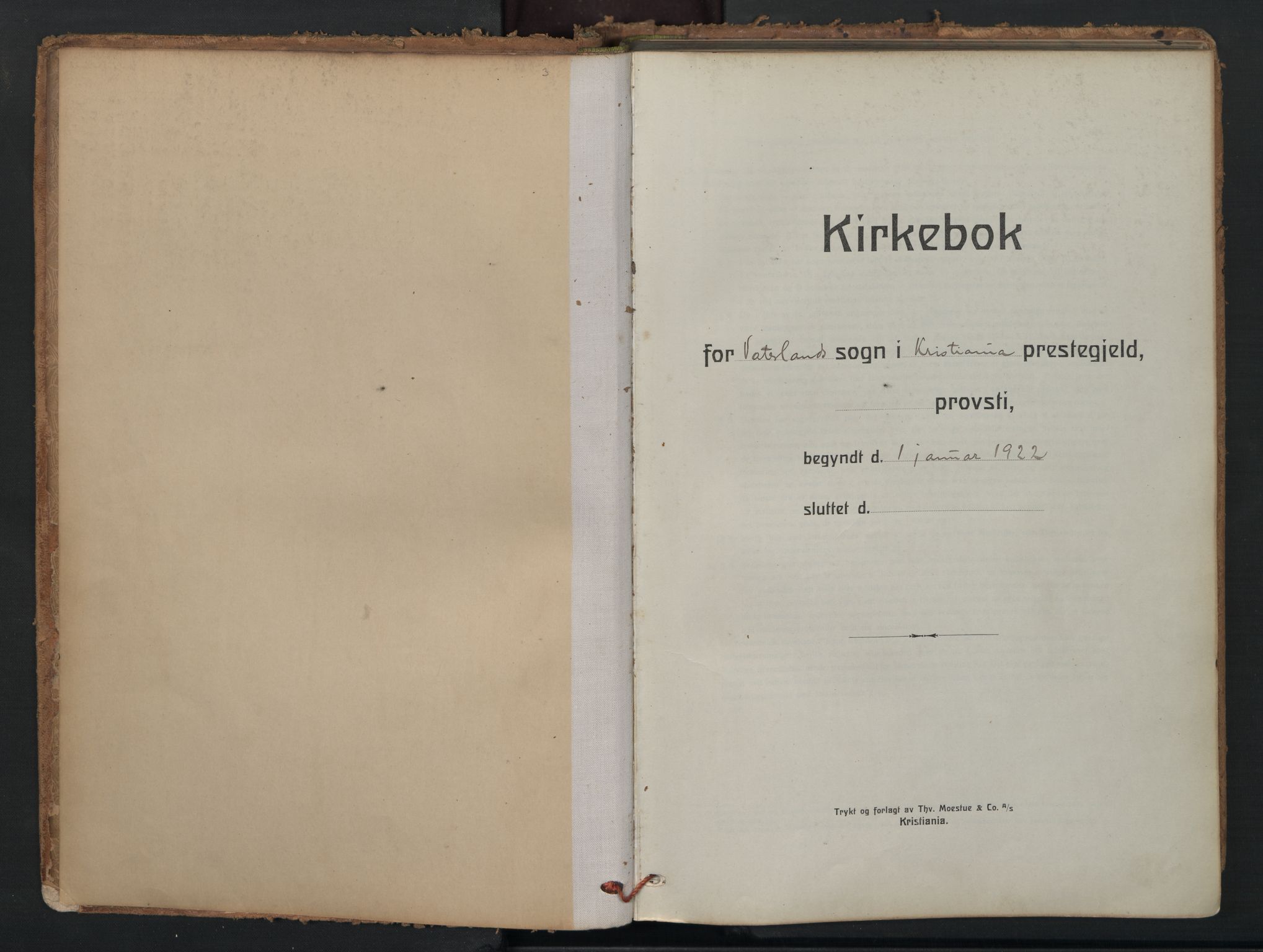 Vaterland prestekontor Kirkebøker, AV/SAO-A-10880/F/Fa/L0003: Parish register (official) no. 3, 1922-1944