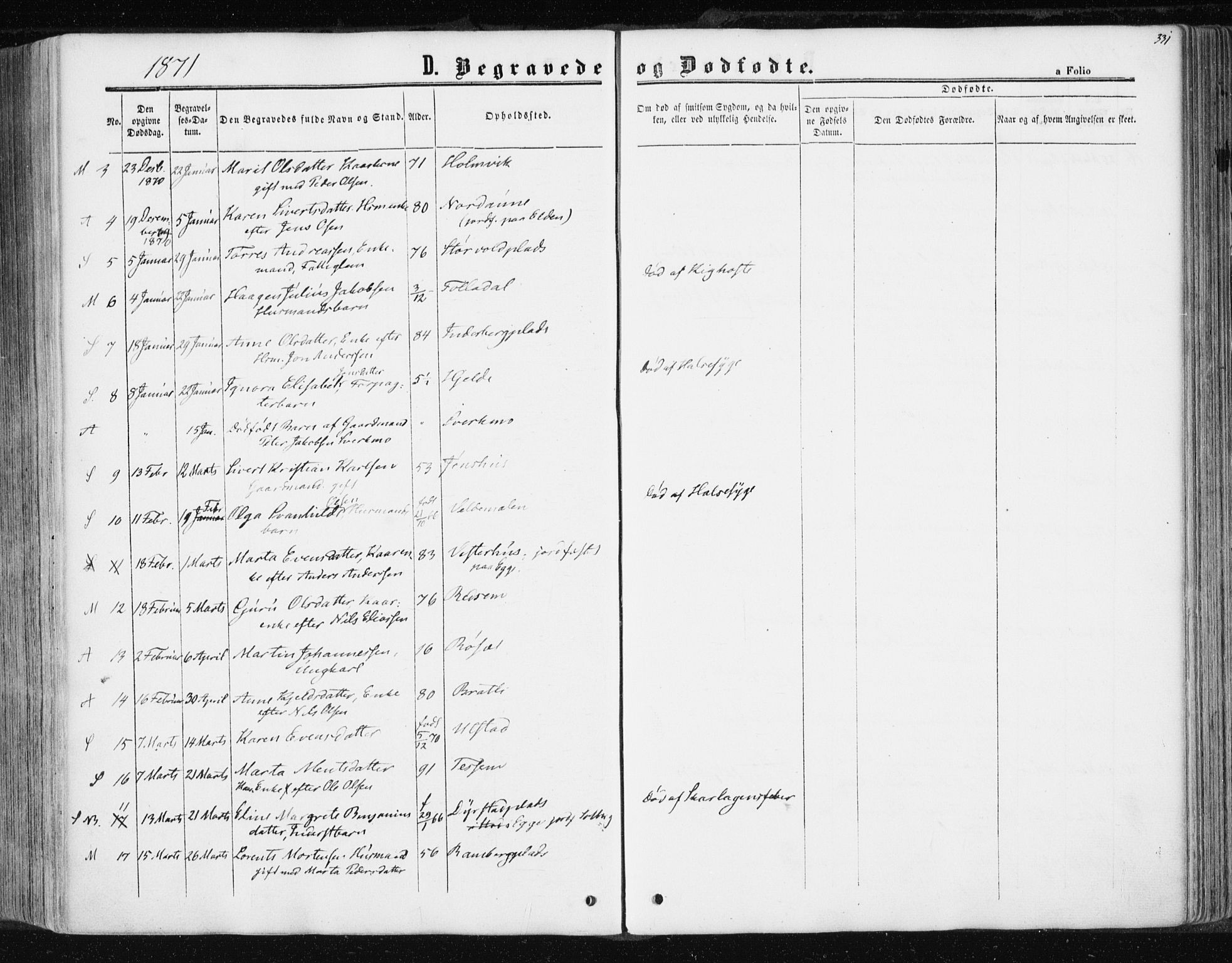 Ministerialprotokoller, klokkerbøker og fødselsregistre - Nord-Trøndelag, SAT/A-1458/741/L0394: Parish register (official) no. 741A08, 1864-1877, p. 331