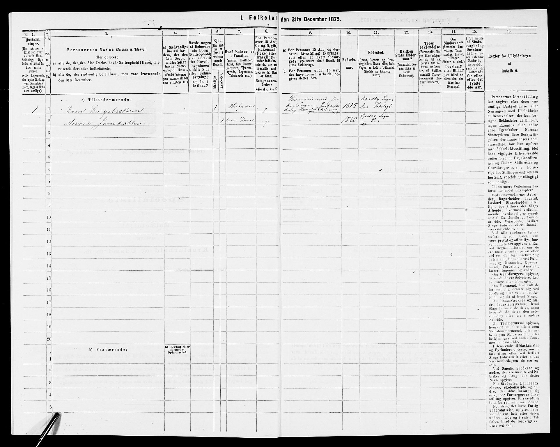 SAK, 1875 census for 0919P Froland, 1875, p. 48