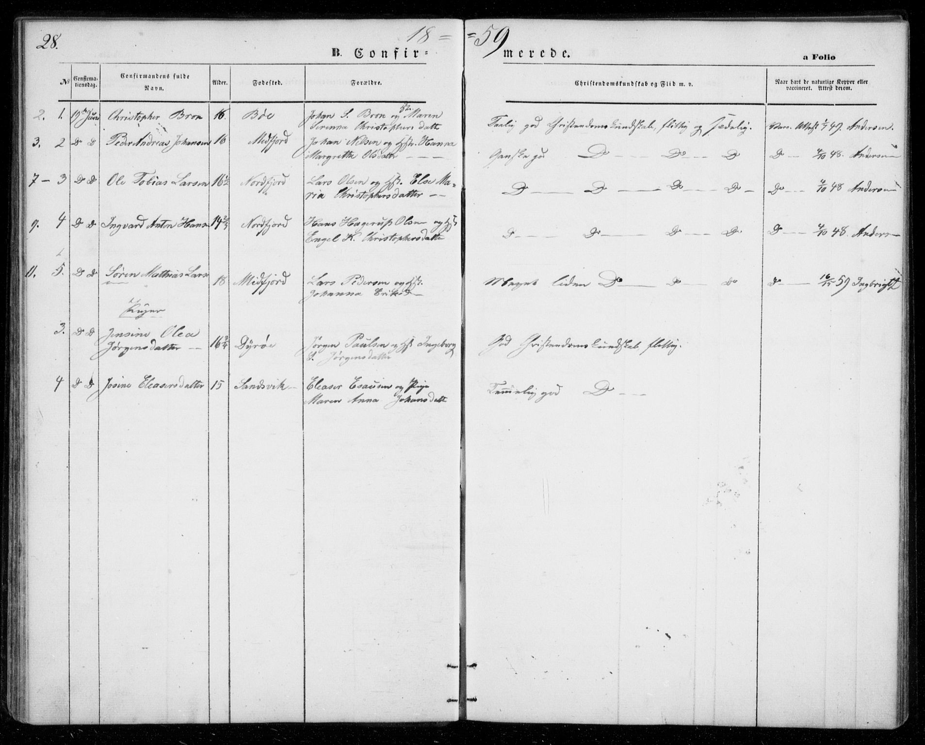 Berg sokneprestkontor, SATØ/S-1318/G/Ga/Gab/L0002klokker: Parish register (copy) no. 2, 1851-1874, p. 28