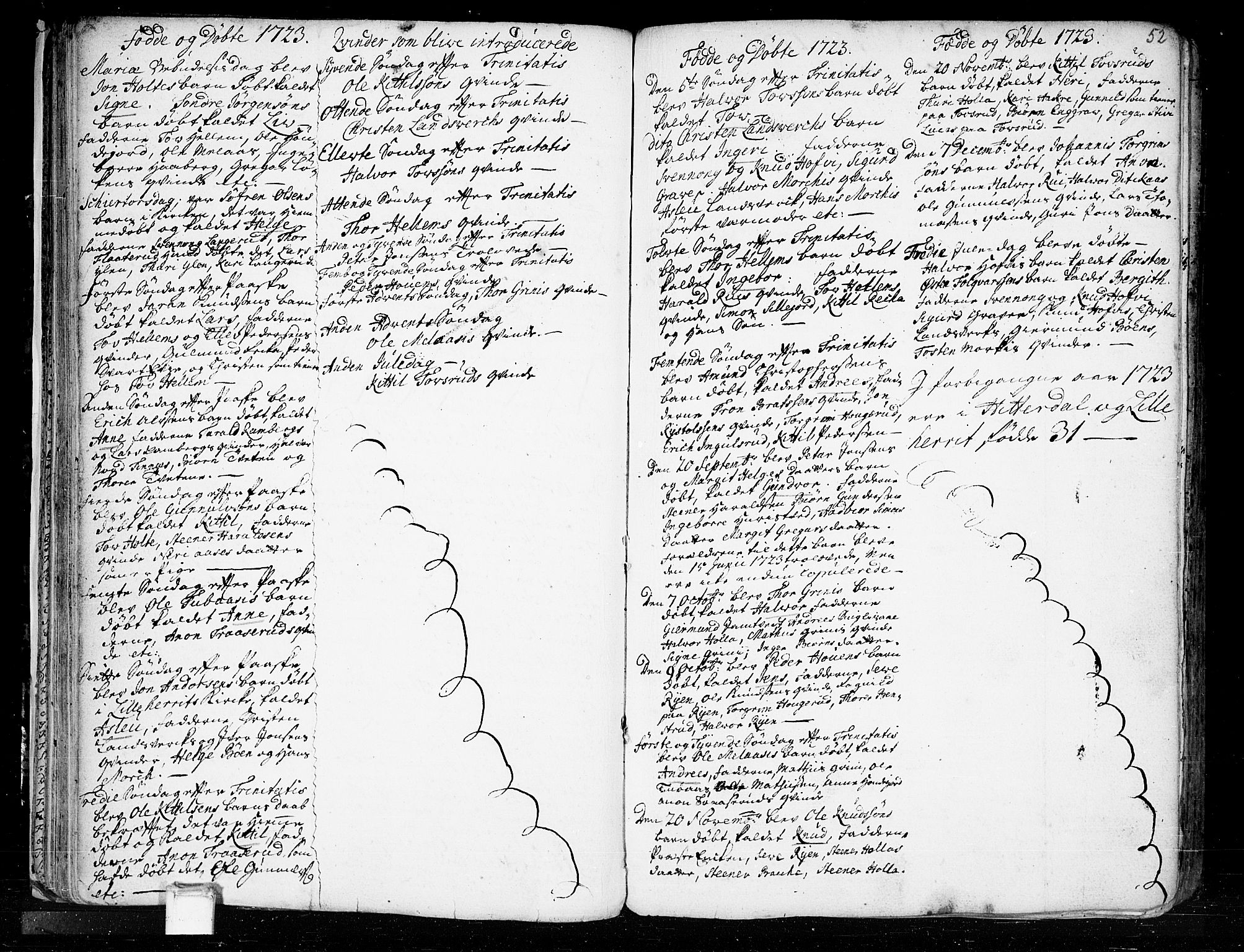 Heddal kirkebøker, SAKO/A-268/F/Fa/L0003: Parish register (official) no. I 3, 1723-1783, p. 52