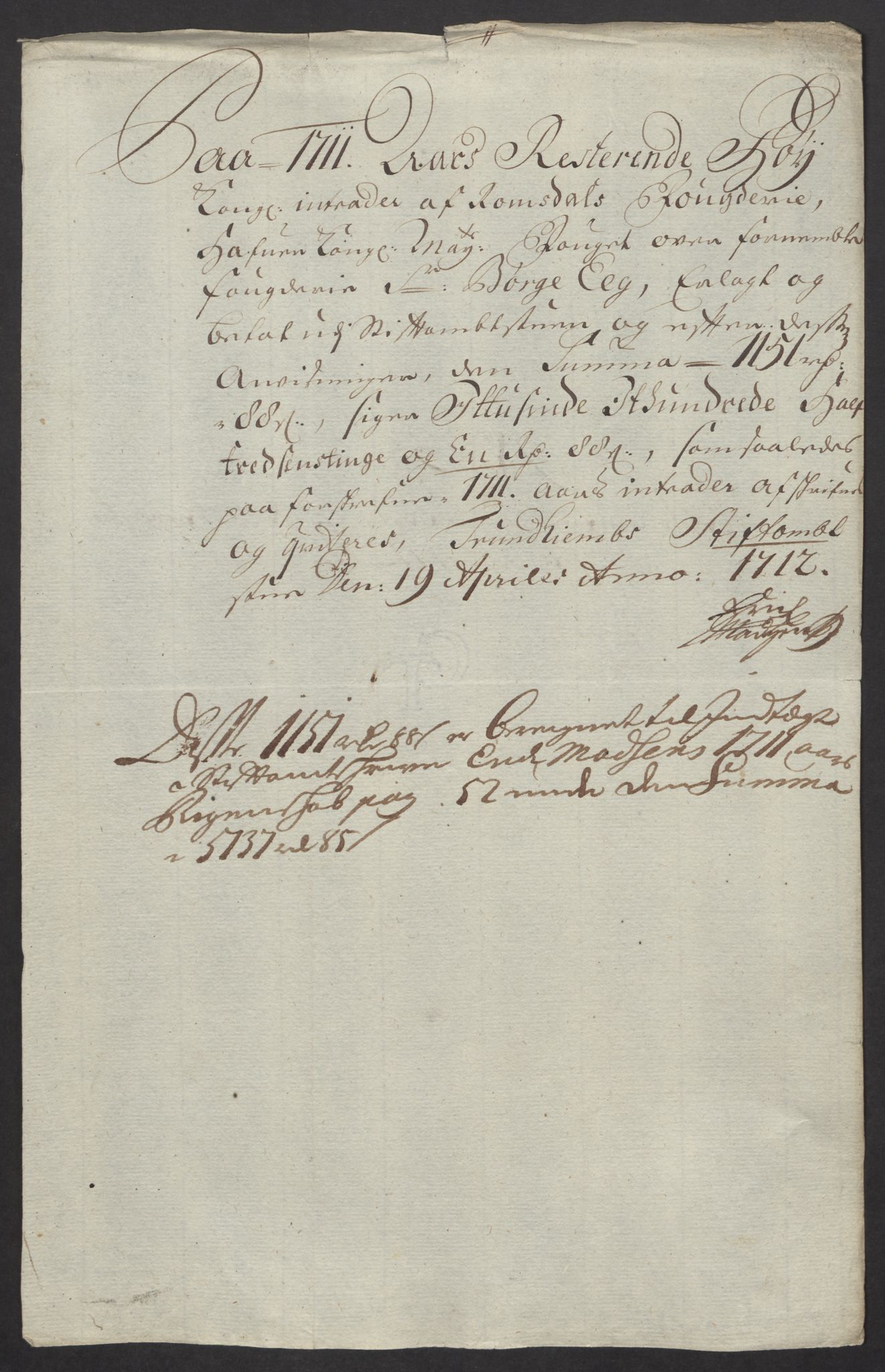 Rentekammeret inntil 1814, Reviderte regnskaper, Fogderegnskap, AV/RA-EA-4092/R55/L3661: Fogderegnskap Romsdal, 1712, p. 228