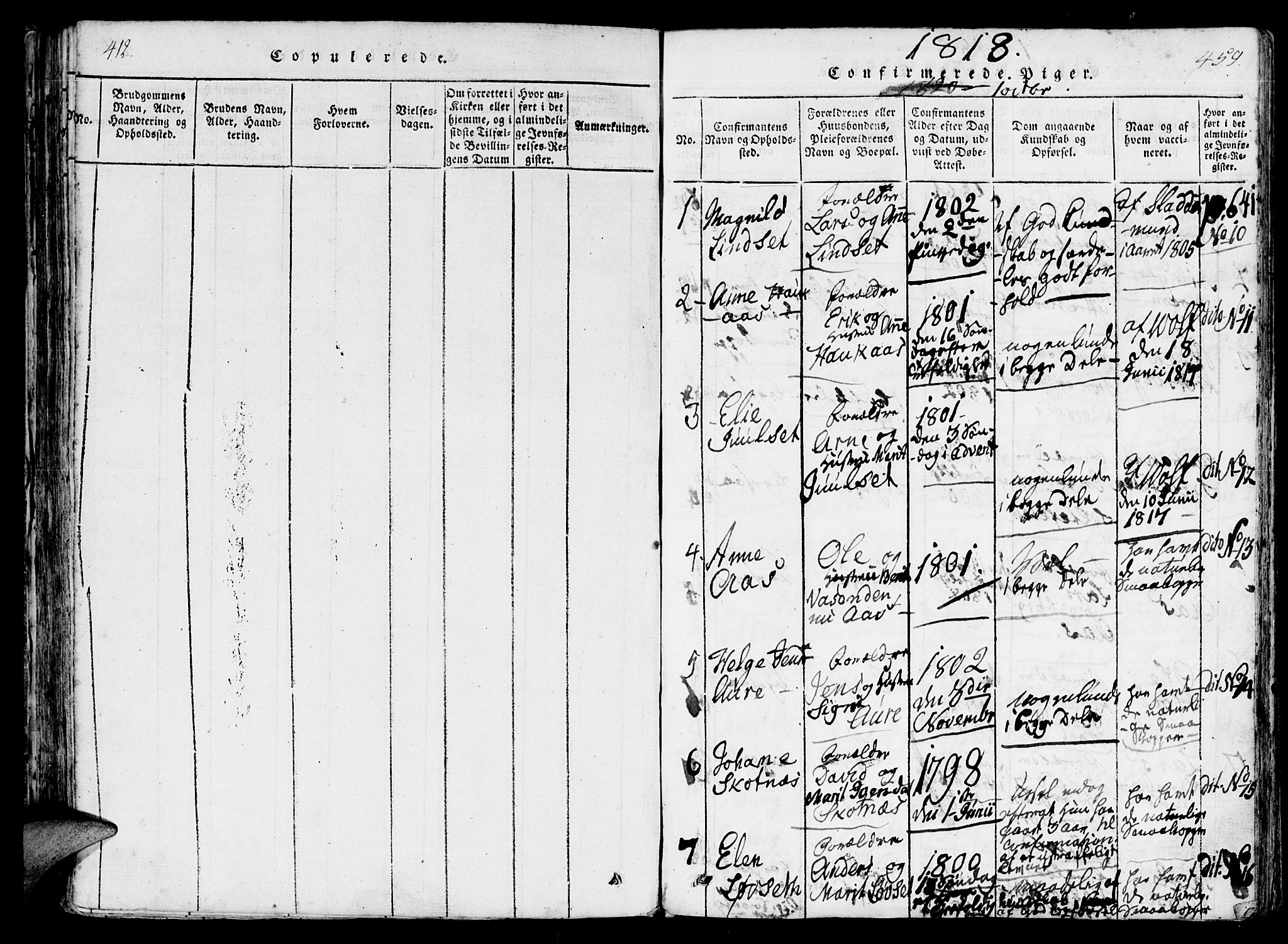 Ministerialprotokoller, klokkerbøker og fødselsregistre - Møre og Romsdal, AV/SAT-A-1454/565/L0747: Parish register (official) no. 565A01, 1817-1844, p. 458-459