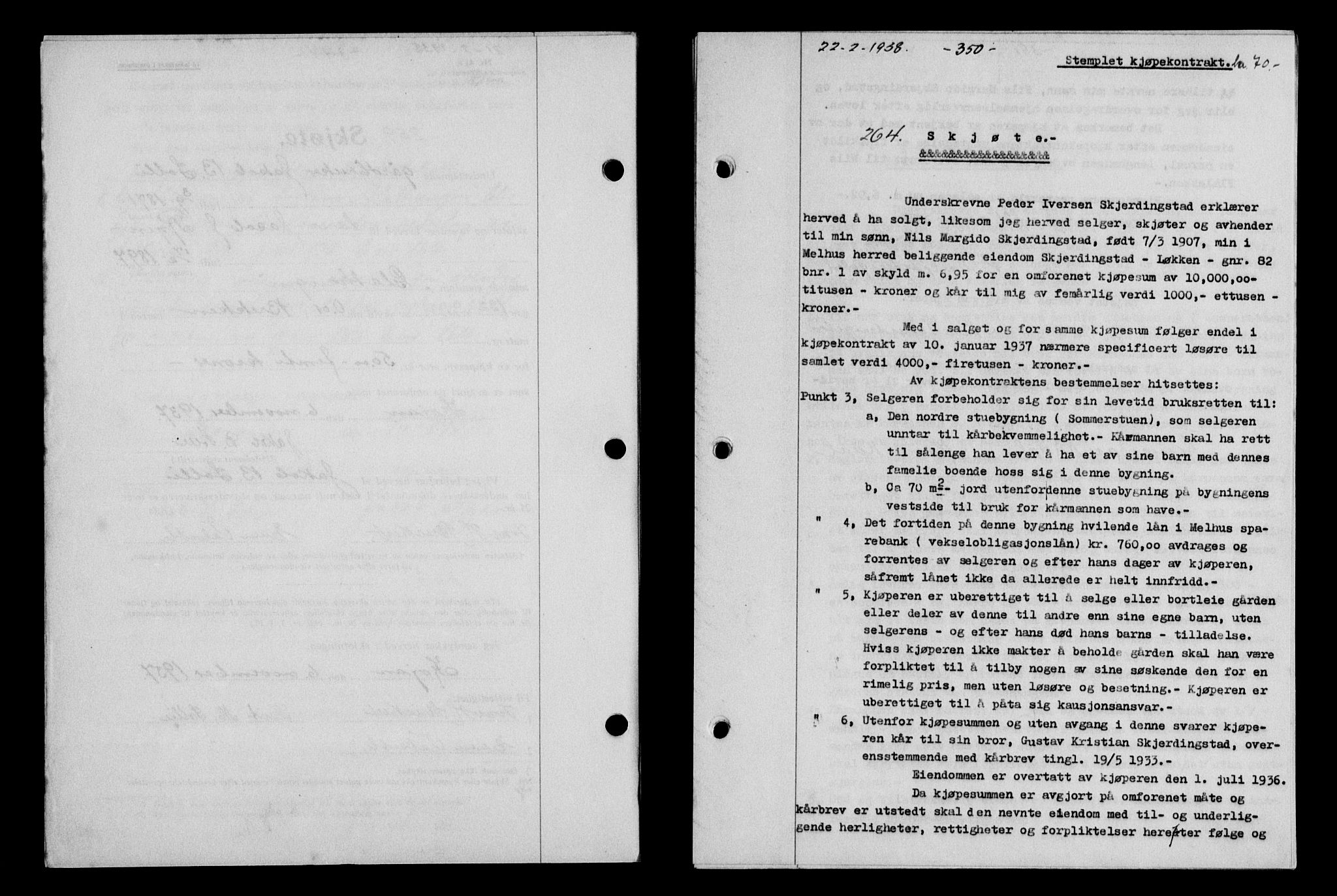 Gauldal sorenskriveri, SAT/A-0014/1/2/2C/L0048: Mortgage book no. 51-52, 1937-1938, p. 350, Diary no: : 264/1938