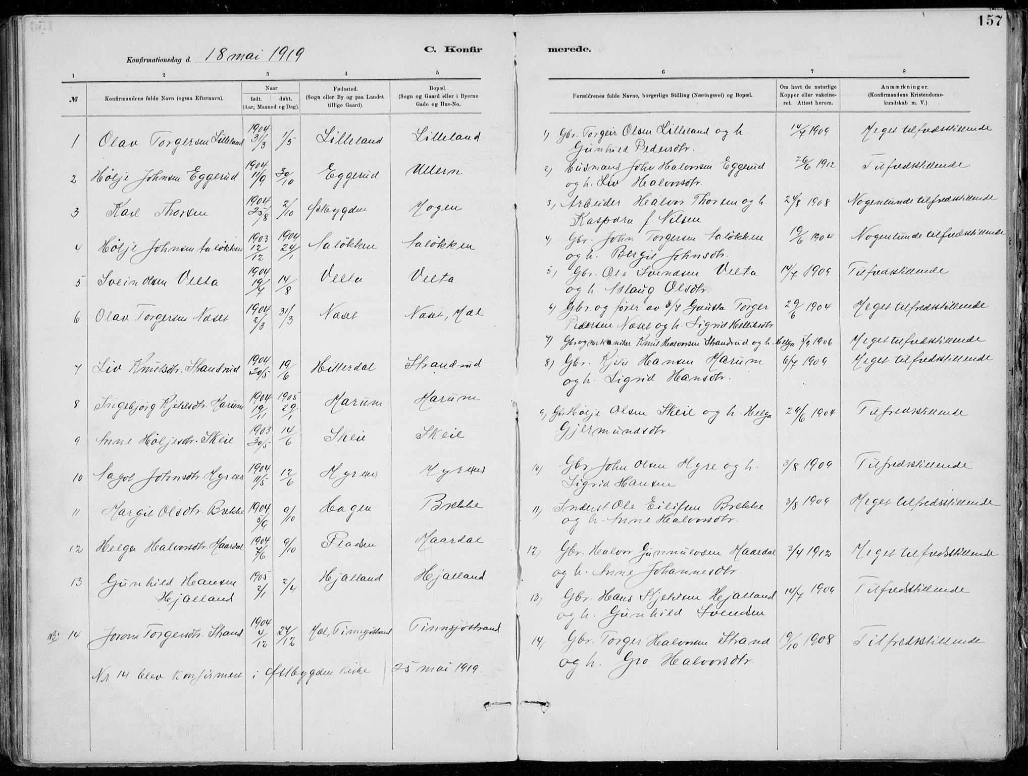 Tinn kirkebøker, AV/SAKO-A-308/F/Fa/L0007: Parish register (official) no. I 7, 1878-1922, p. 157