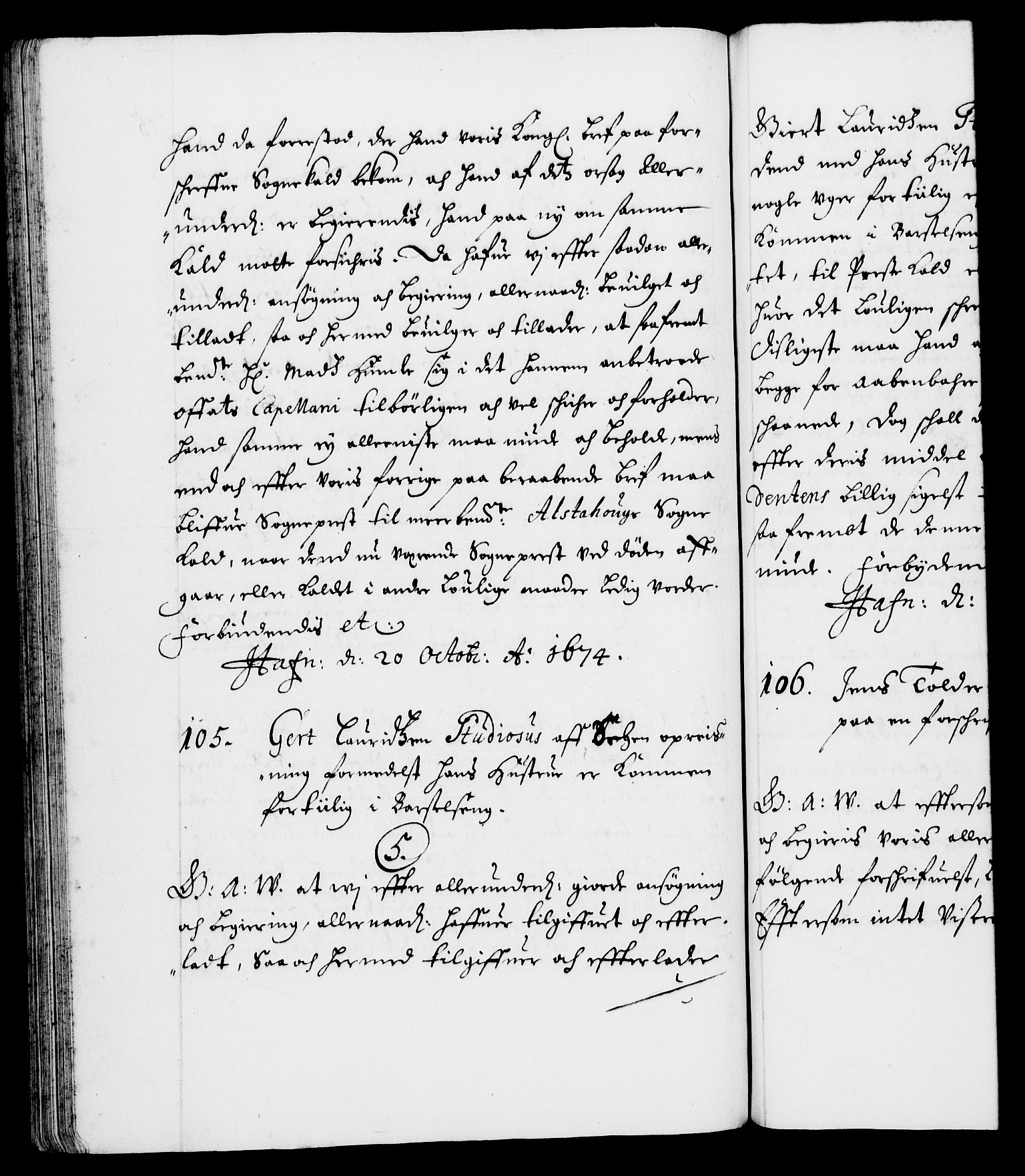 Danske Kanselli 1572-1799, AV/RA-EA-3023/F/Fc/Fca/Fcaa/L0012: Norske registre (mikrofilm), 1674-1680, p. 75b