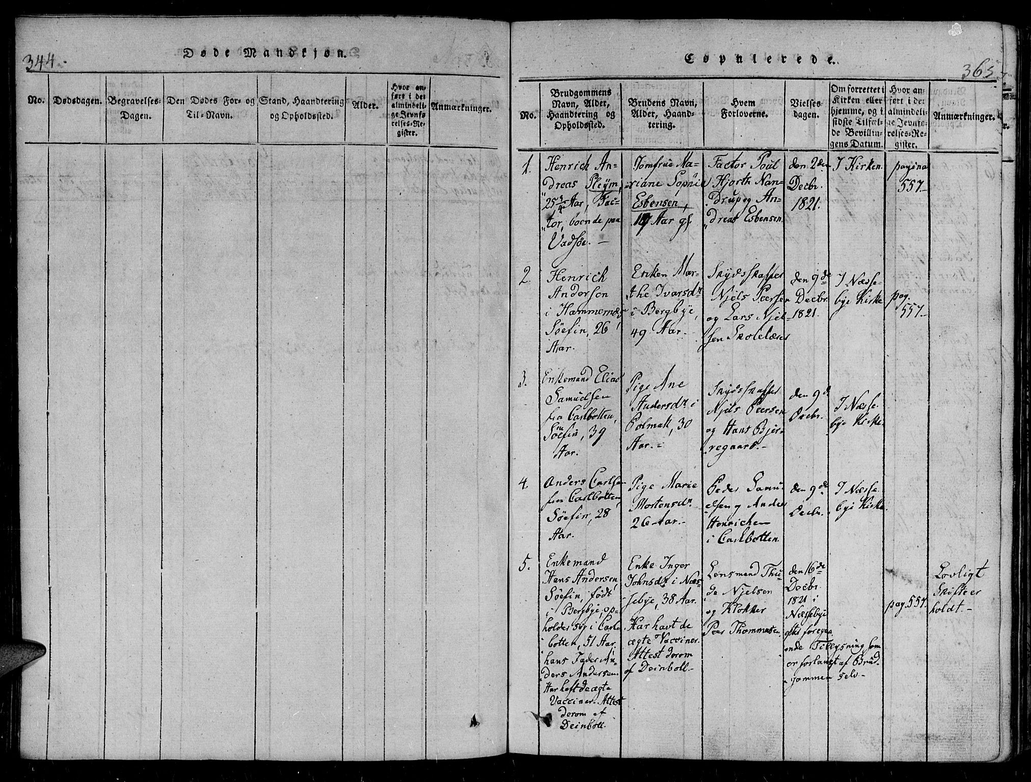 Vadsø sokneprestkontor, SATØ/S-1325/H/Ha/L0003kirke: Parish register (official) no. 3 /1, 1821-1839, p. 364-365