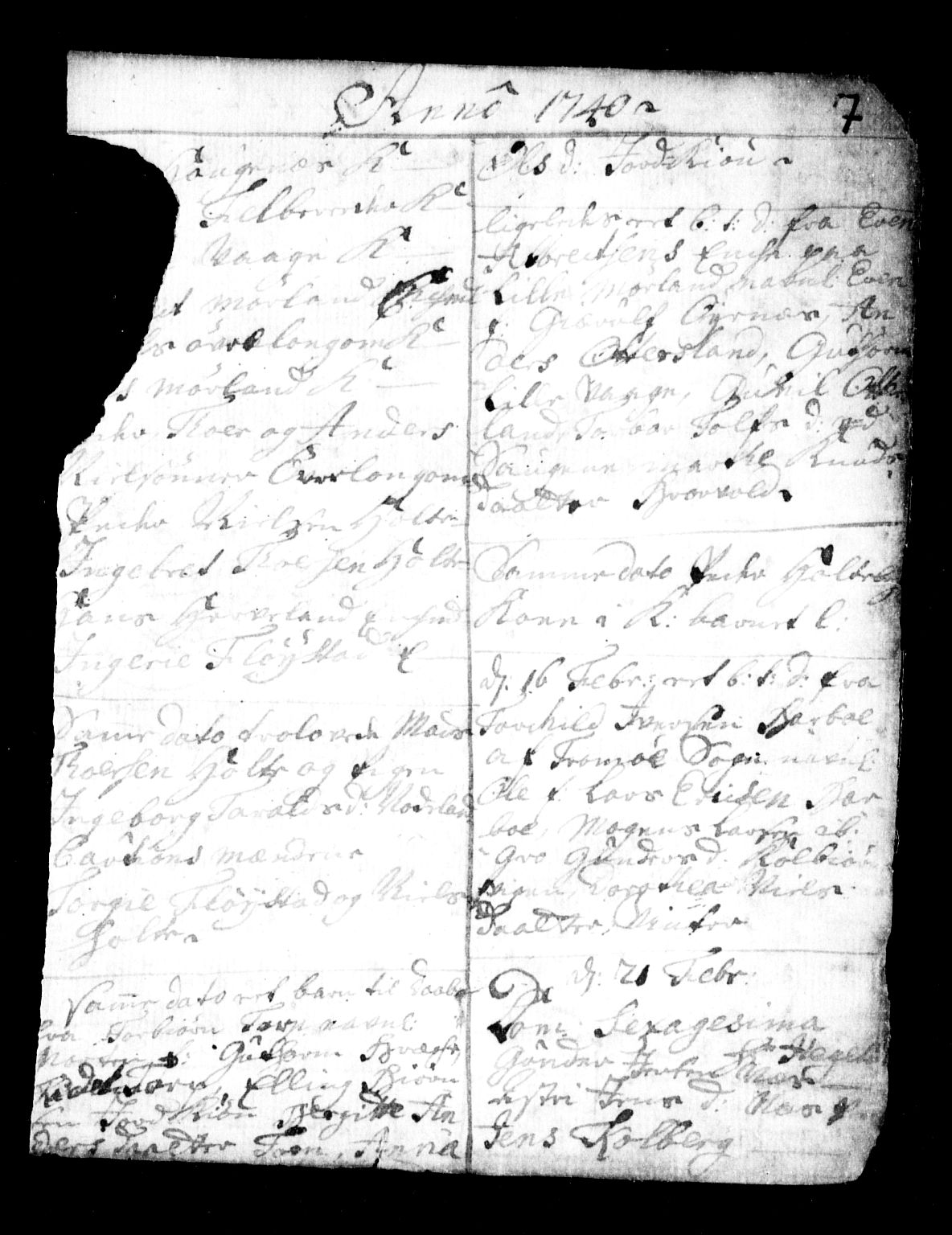 Holt sokneprestkontor, AV/SAK-1111-0021/F/Fa/L0002: Parish register (official) no. A 2, 1739-1753, p. 7