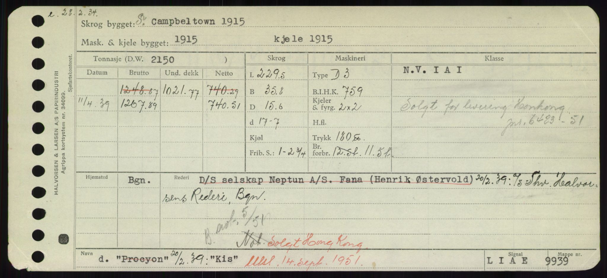 Sjøfartsdirektoratet med forløpere, Skipsmålingen, RA/S-1627/H/Hd/L0020: Fartøy, K-Kon, p. 295