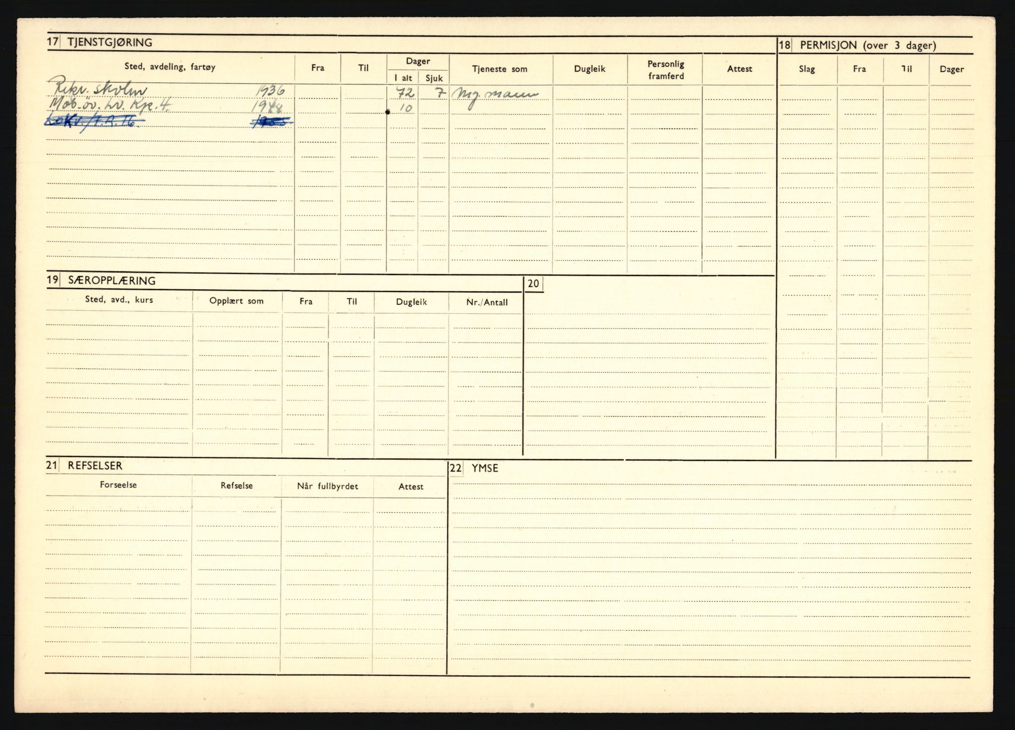 Forsvaret, Troms infanteriregiment nr. 16, AV/RA-RAFA-3146/P/Pa/L0020: Rulleblad for regimentets menige mannskaper, årsklasse 1936, 1936, p. 268