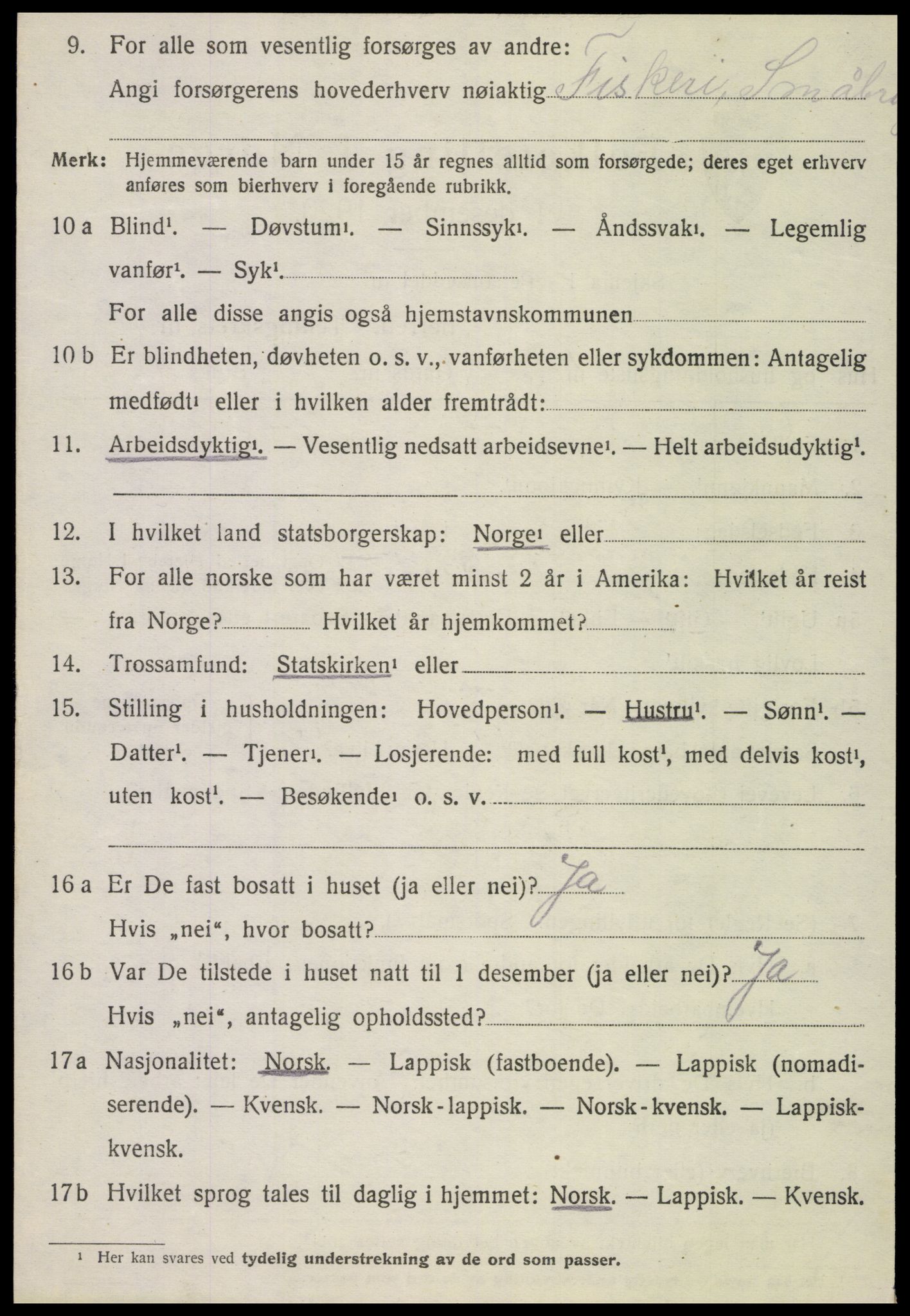 SAT, 1920 census for Nærøy, 1920, p. 3334