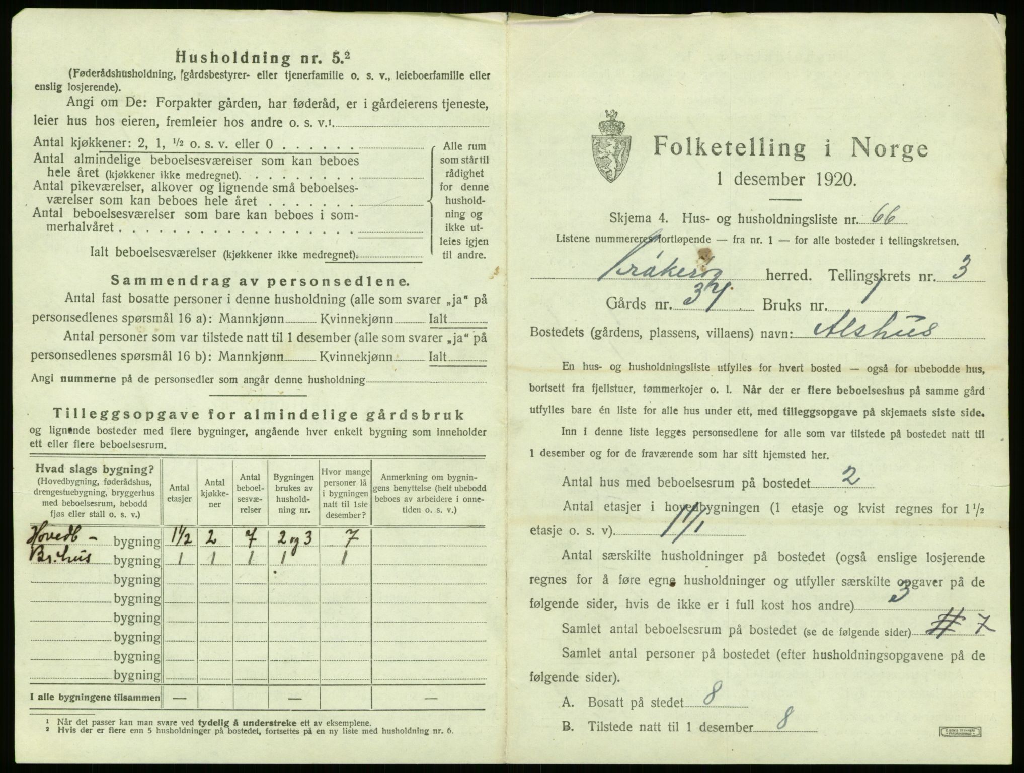 SAO, 1920 census for Kråkerøy, 1920, p. 1018