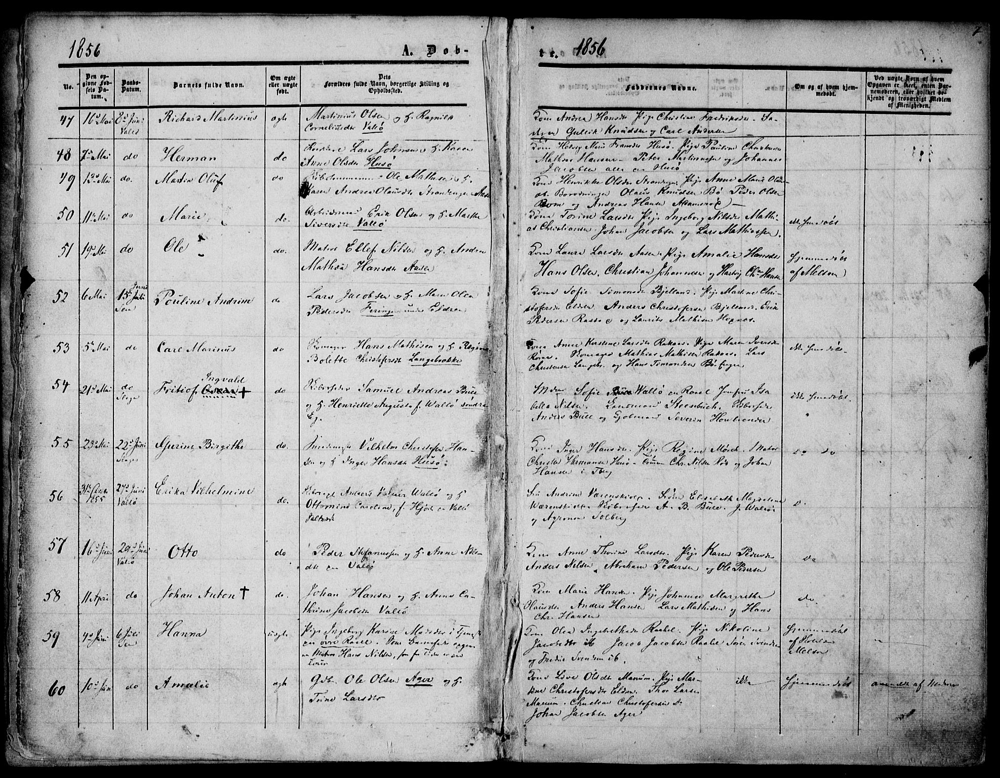 Sem kirkebøker, SAKO/A-5/F/Fa/L0007: Parish register (official) no. I 7, 1856-1865, p. 7