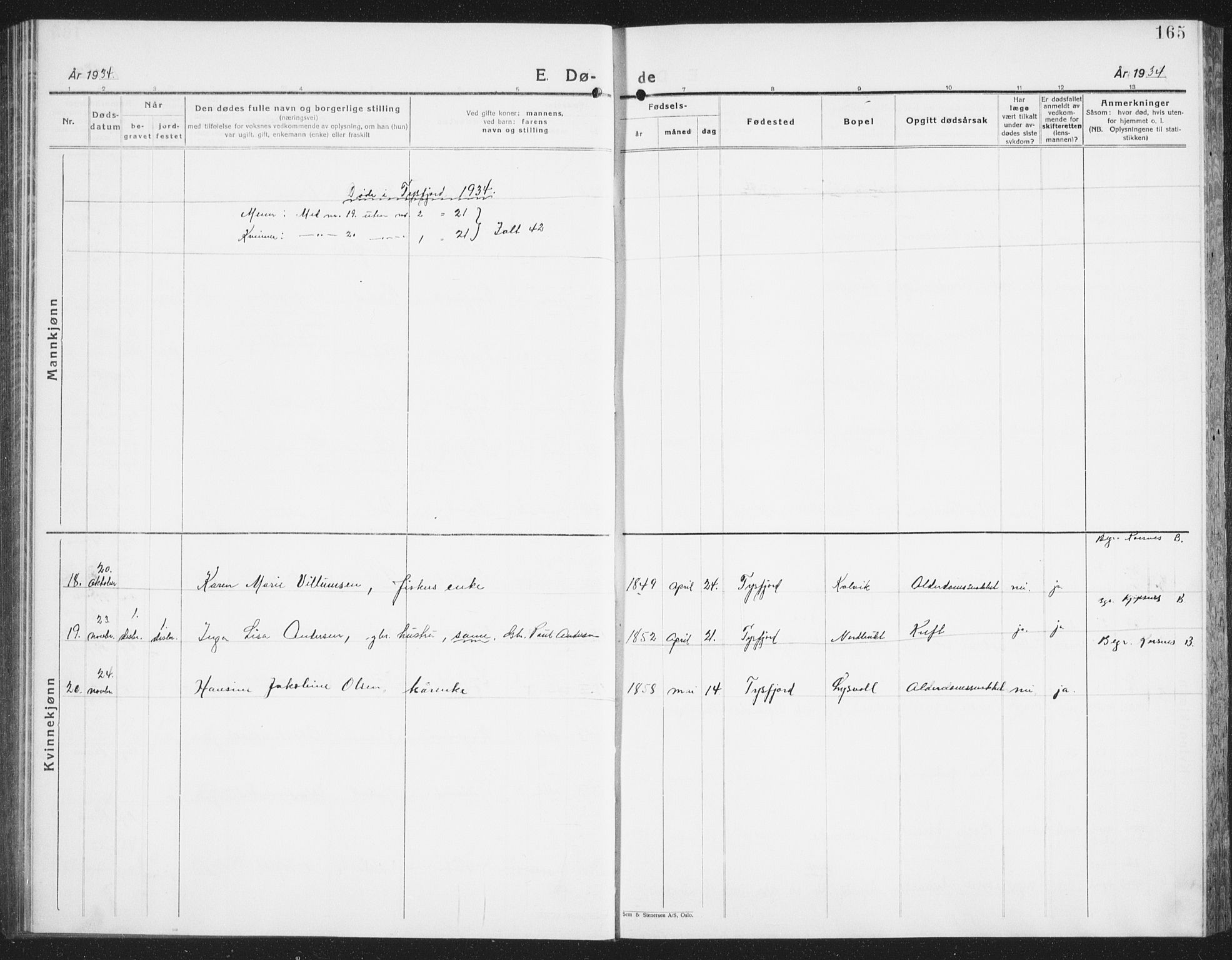 Ministerialprotokoller, klokkerbøker og fødselsregistre - Nordland, SAT/A-1459/861/L0879: Parish register (copy) no. 861C05, 1926-1939, p. 165