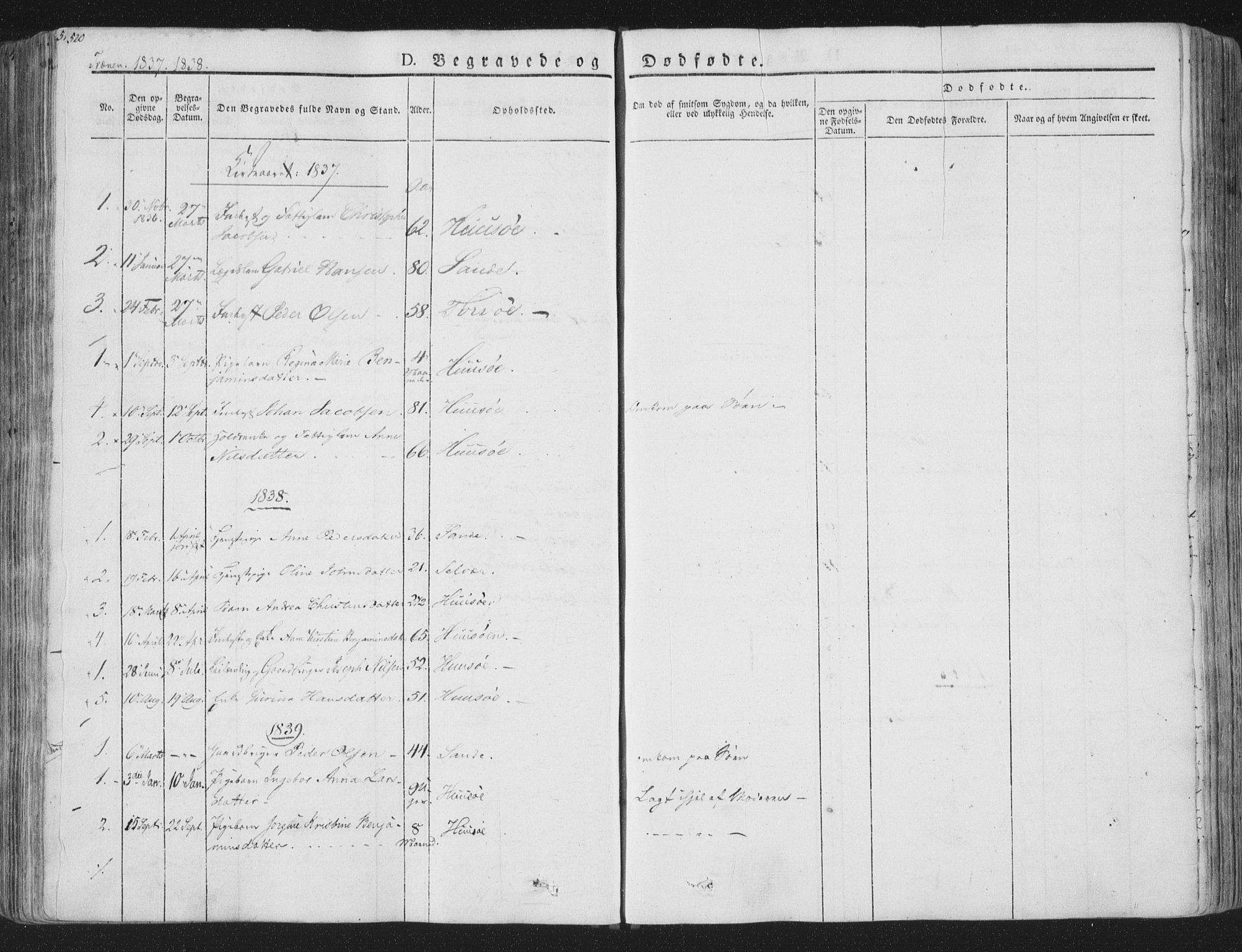 Ministerialprotokoller, klokkerbøker og fødselsregistre - Nordland, SAT/A-1459/839/L0566: Parish register (official) no. 839A03, 1825-1862, p. 520