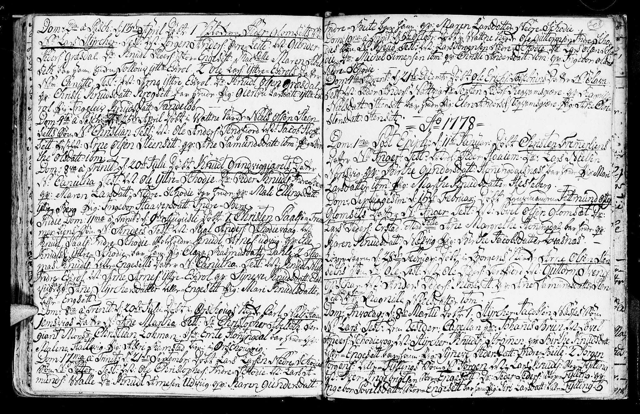 Ministerialprotokoller, klokkerbøker og fødselsregistre - Møre og Romsdal, AV/SAT-A-1454/524/L0349: Parish register (official) no. 524A01, 1698-1779, p. 208