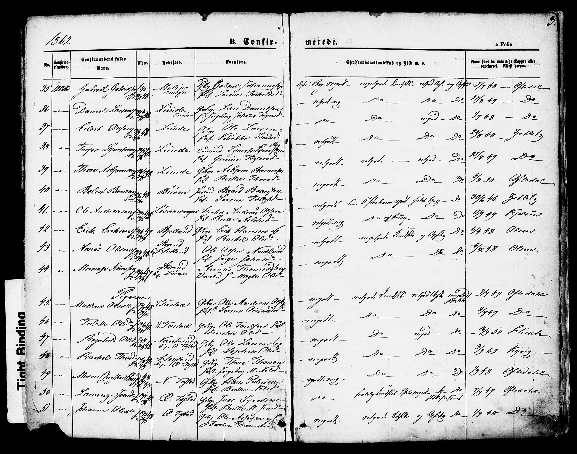 Hetland sokneprestkontor, AV/SAST-A-101826/30/30BA/L0004: Parish register (official) no. A 4, 1862-1881, p. 3