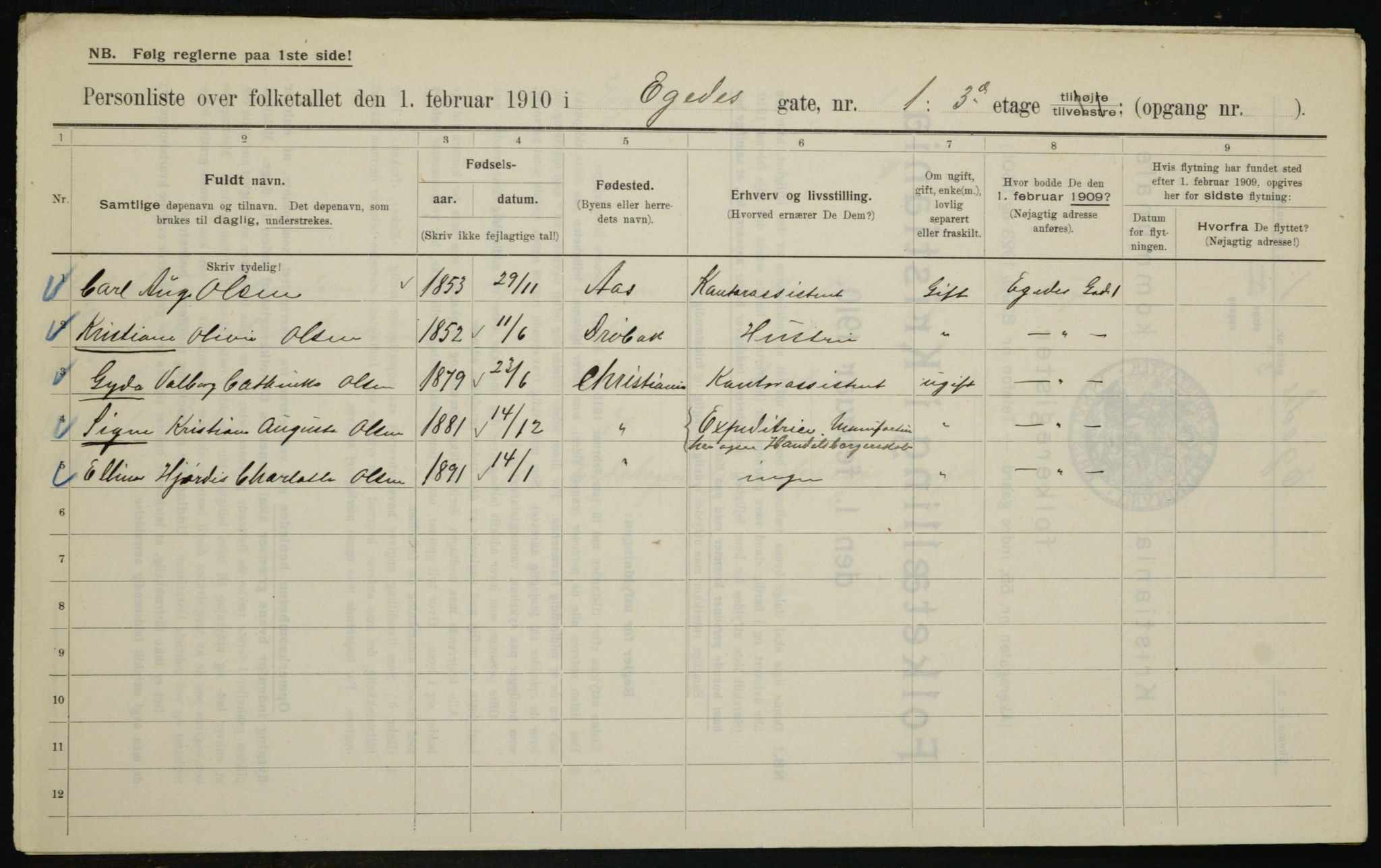 OBA, Municipal Census 1910 for Kristiania, 1910, p. 17792