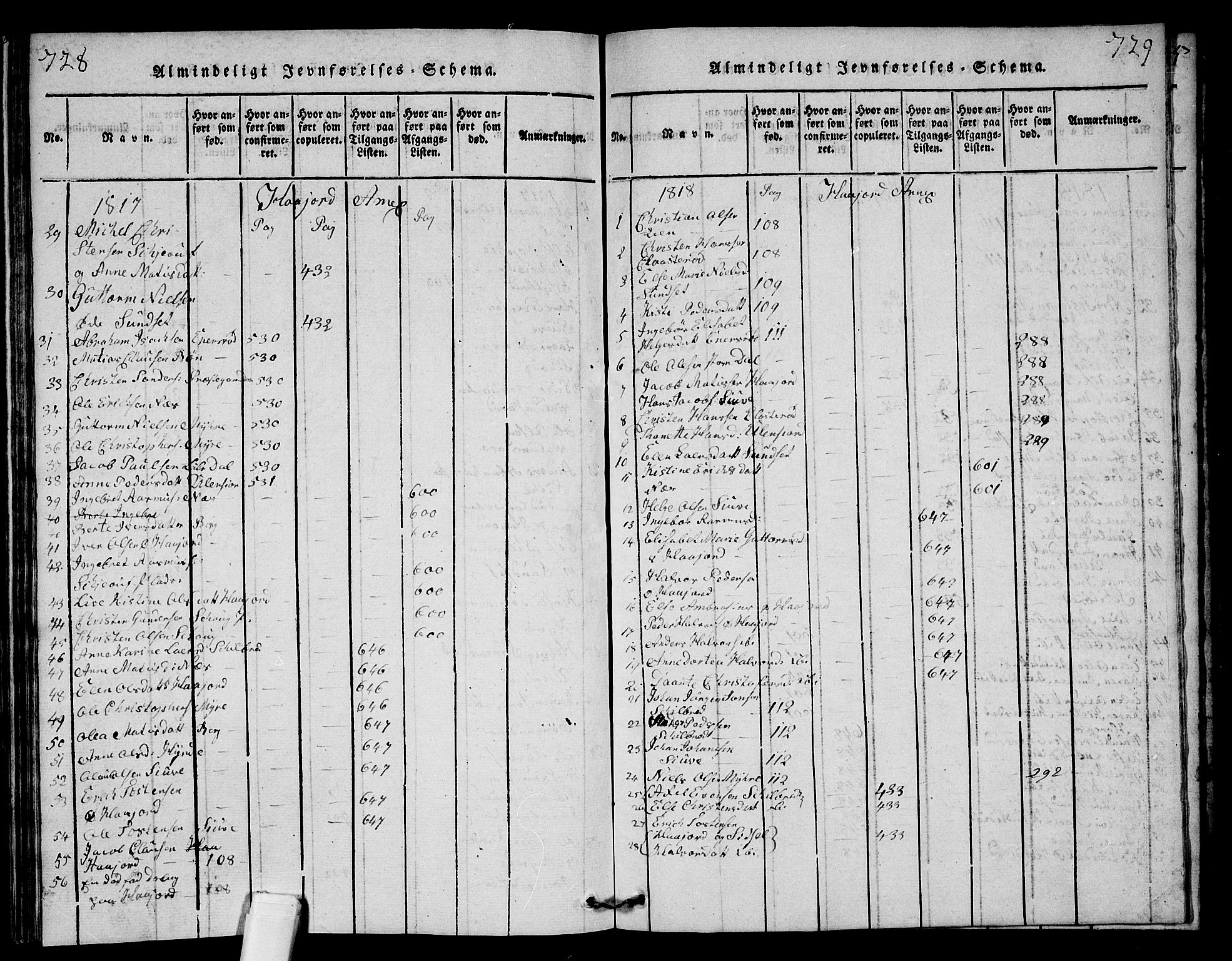 Andebu kirkebøker, AV/SAKO-A-336/G/Ga/L0001: Parish register (copy) no. I 1 /2, 1815-1823, p. 728-729