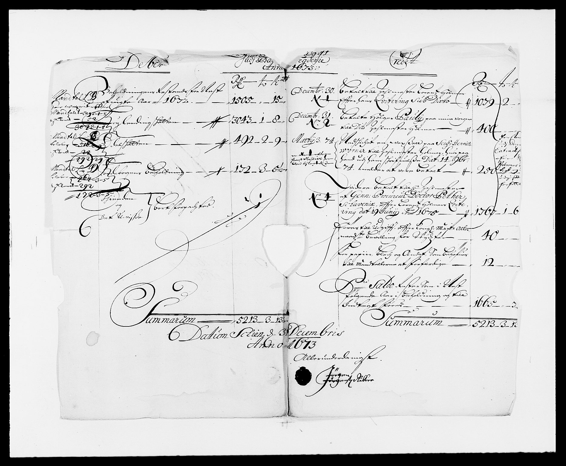 Rentekammeret inntil 1814, Reviderte regnskaper, Fogderegnskap, RA/EA-4092/R34/L2042: Fogderegnskap Bamble, 1673-1675, p. 2