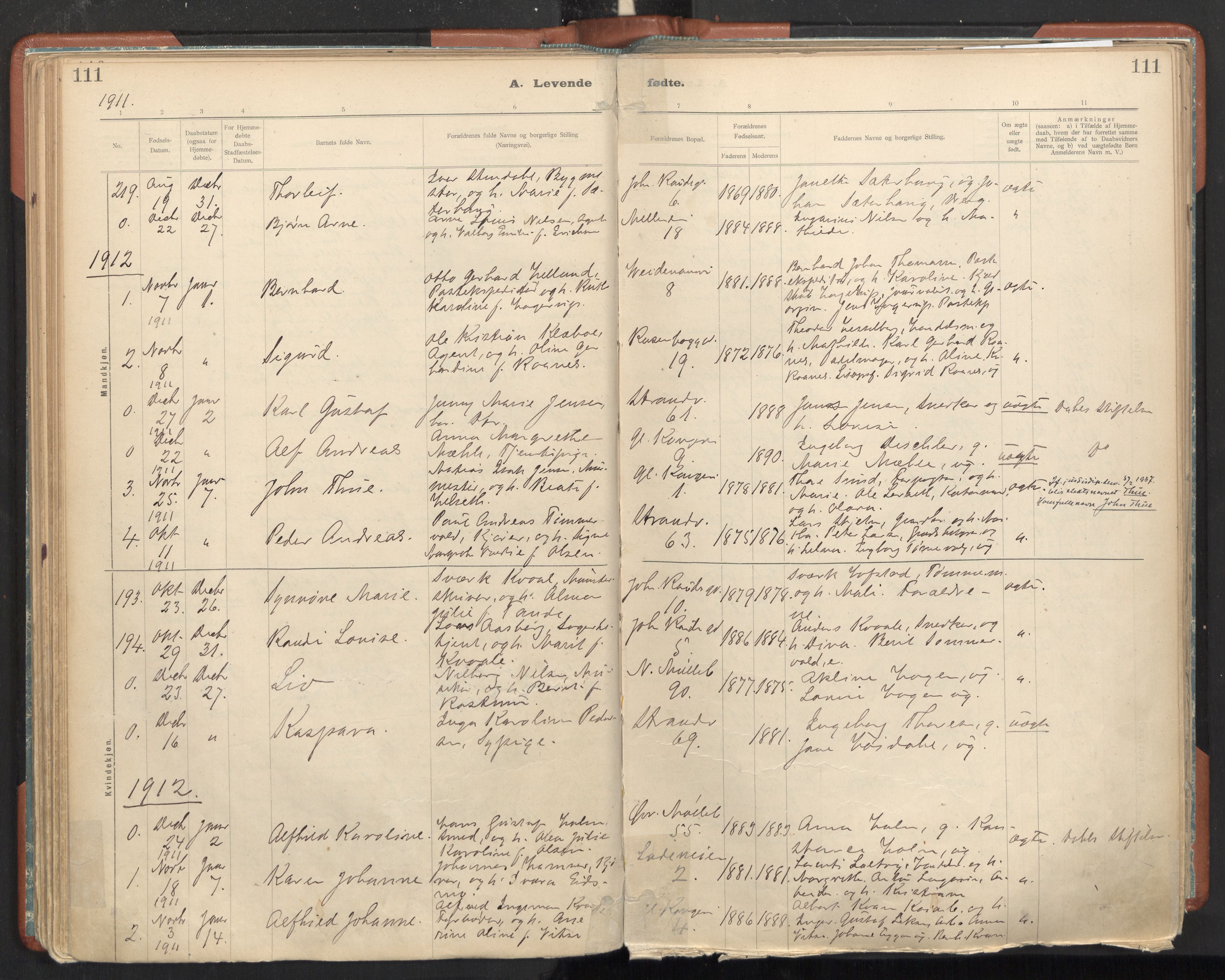 Ministerialprotokoller, klokkerbøker og fødselsregistre - Sør-Trøndelag, SAT/A-1456/605/L0243: Parish register (official) no. 605A05, 1908-1923, p. 111