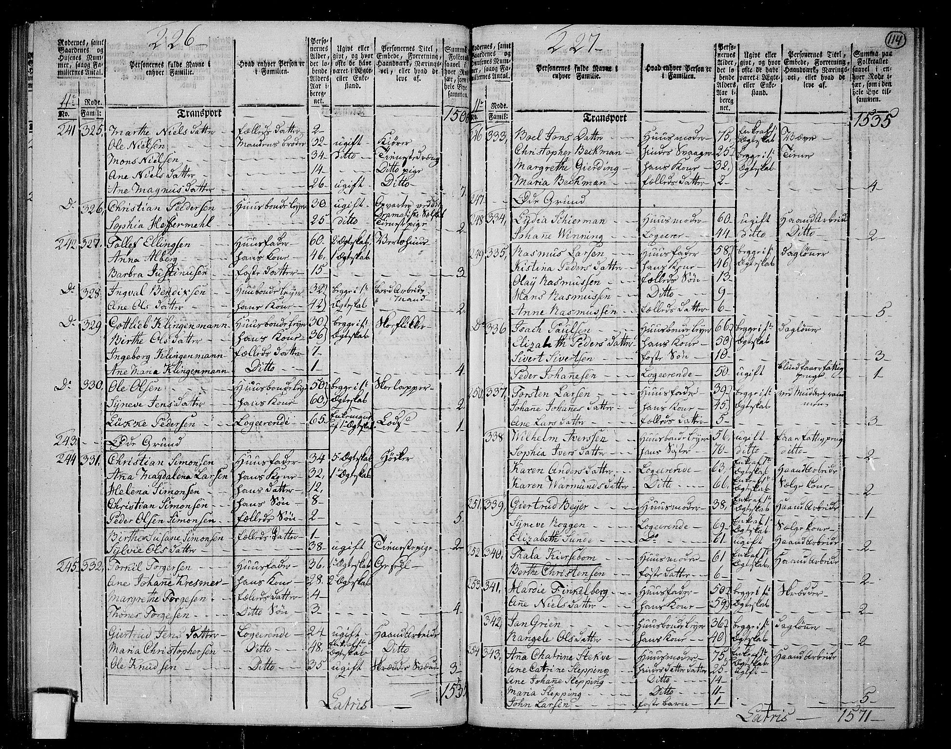 RA, 1801 census for 1301 Bergen, 1801, p. 113b-114a