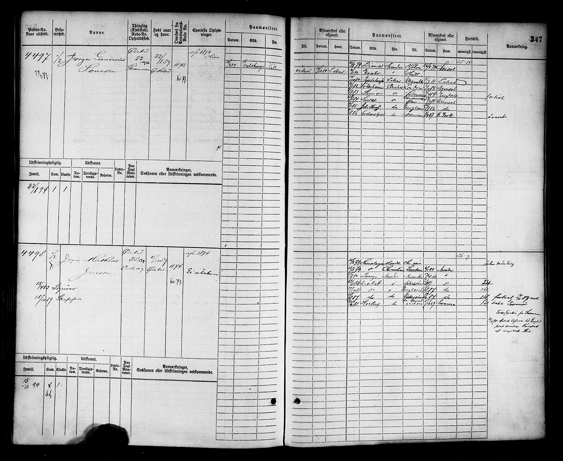 Arendal mønstringskrets, AV/SAK-2031-0012/F/Fb/L0015: Hovedrulle nr 3807-4568, S-13, 1872-1900, p. 356