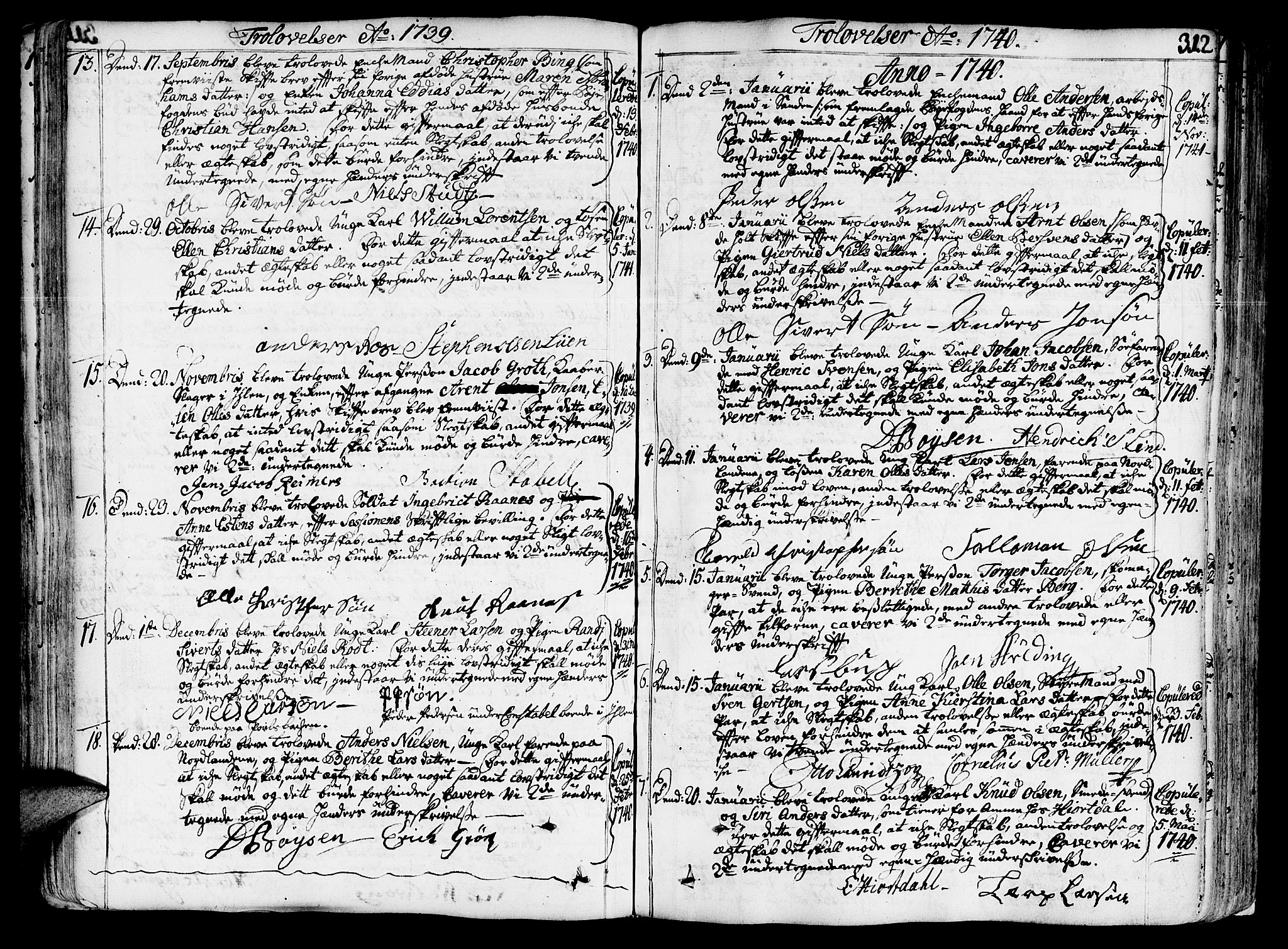 Ministerialprotokoller, klokkerbøker og fødselsregistre - Sør-Trøndelag, SAT/A-1456/602/L0103: Parish register (official) no. 602A01, 1732-1774, p. 312