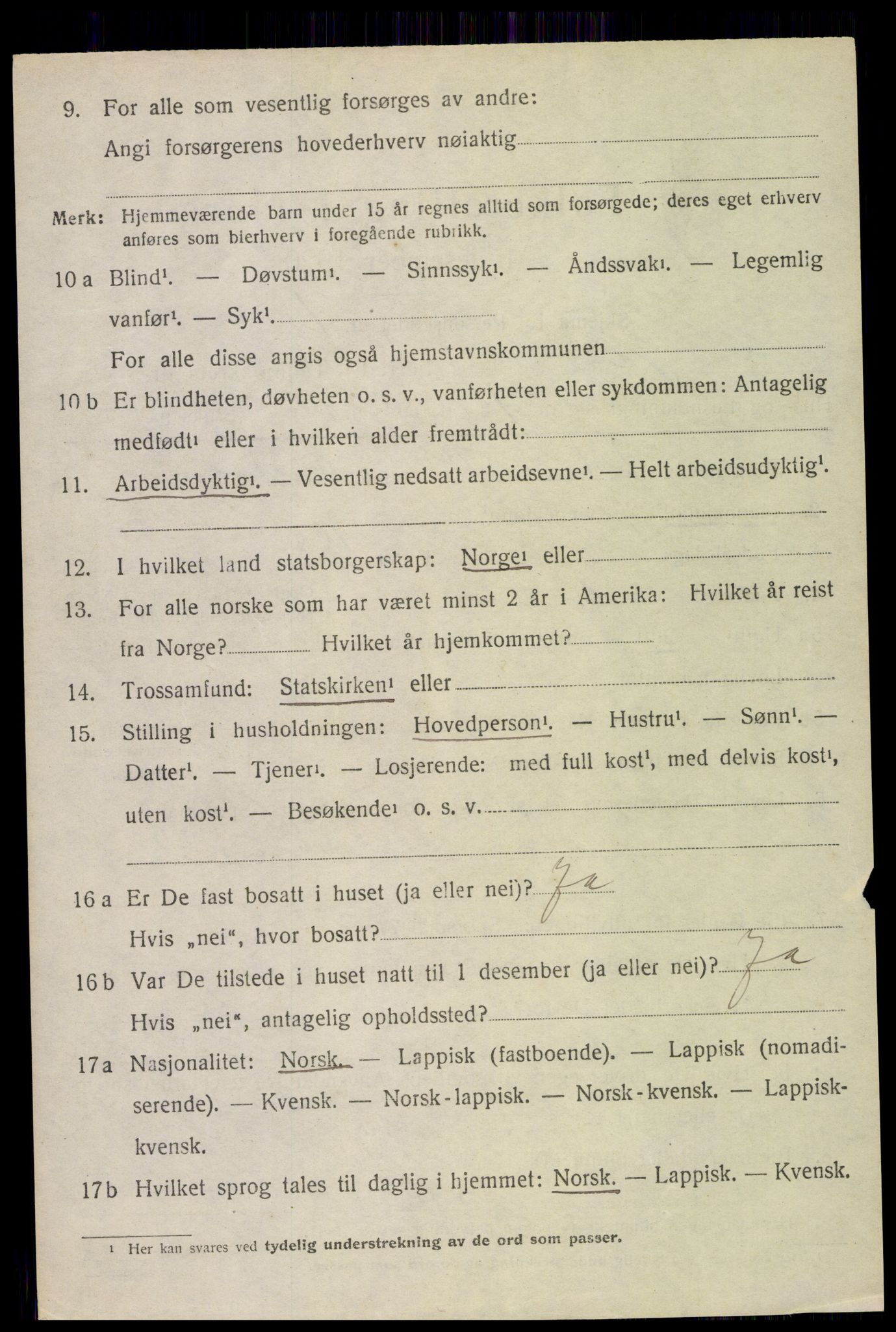 SAT, 1920 census for Vågan, 1920, p. 2568