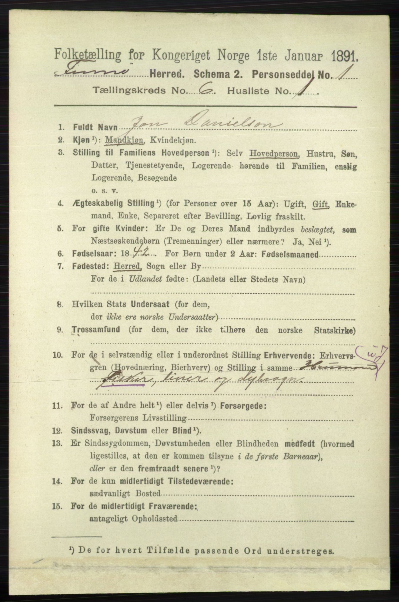 RA, 1891 census for 1141 Finnøy, 1891, p. 1285