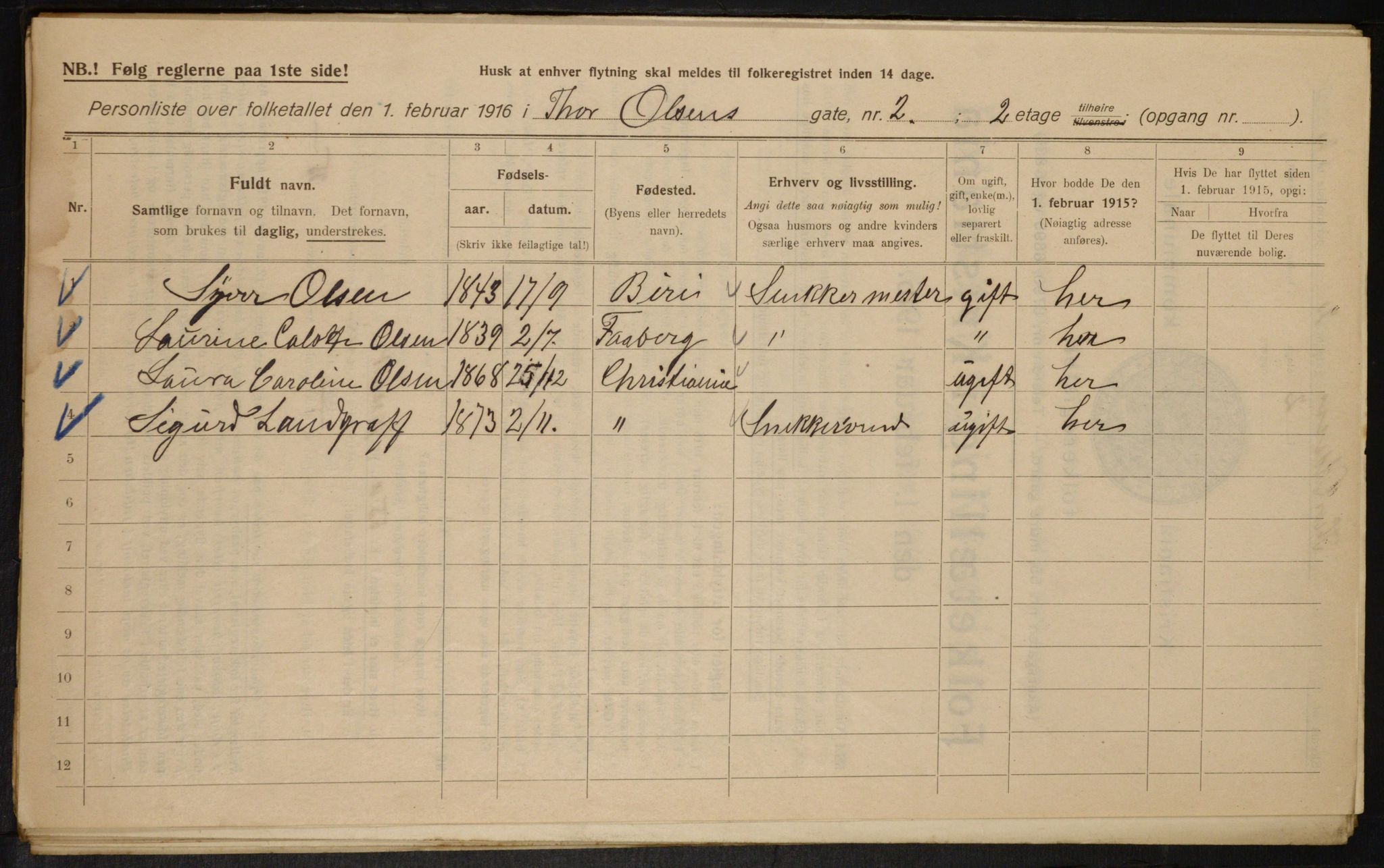 OBA, Municipal Census 1916 for Kristiania, 1916, p. 112356