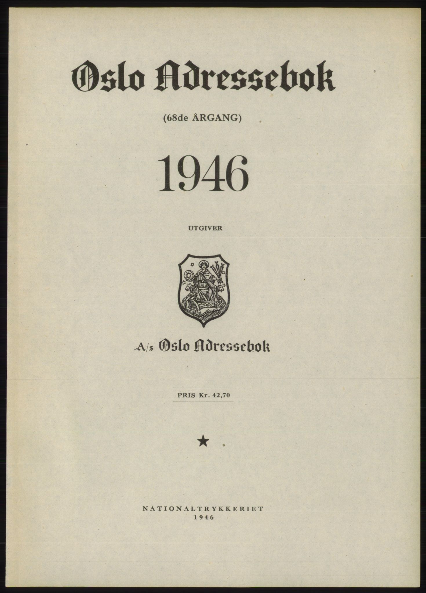 Kristiania/Oslo adressebok, PUBL/-, 1946