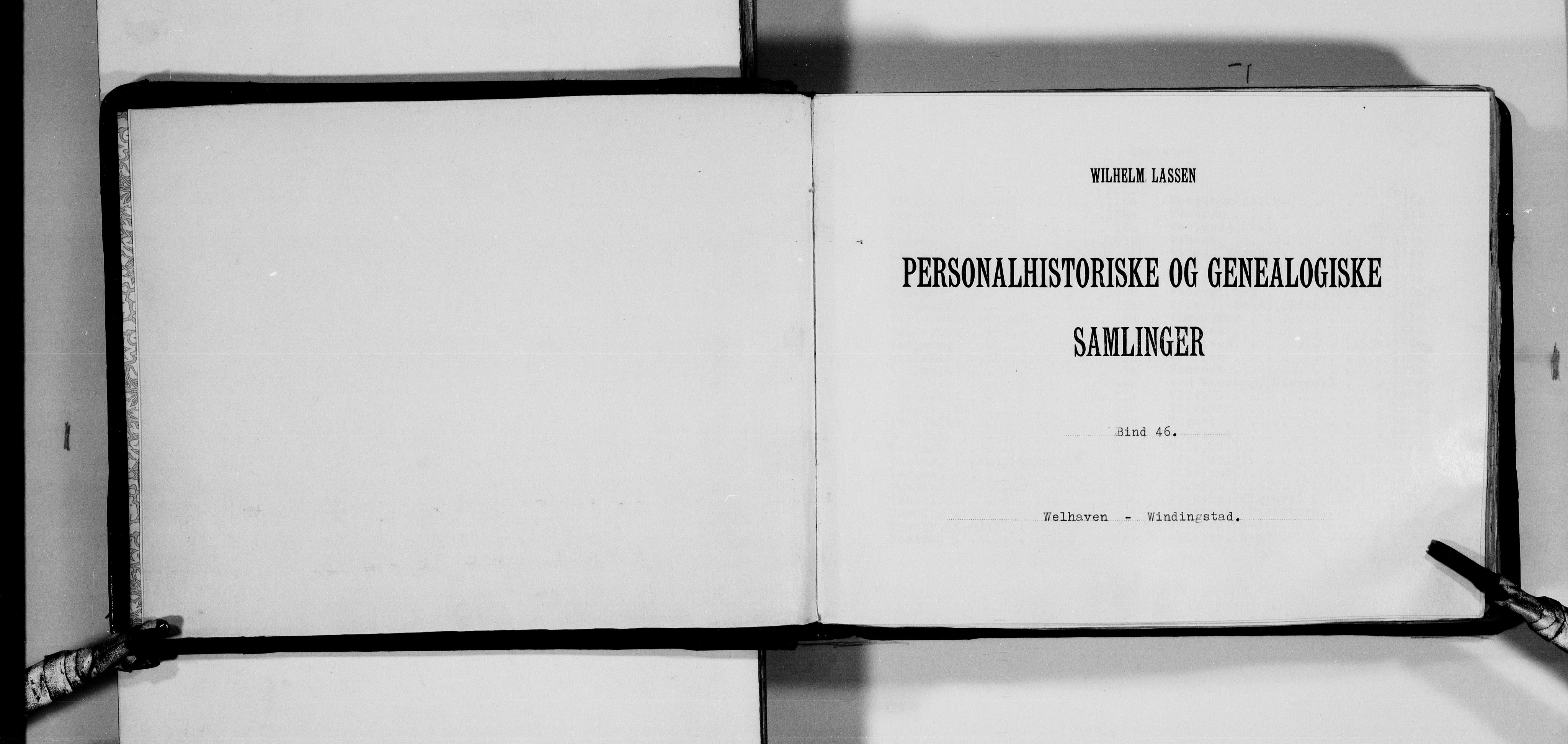 Lassens samlinger, AV/RA-PA-0051/F/Fa/L0046: Personalhistoriske og genealogiske opptegnelser: Welhaven - Windingstad, 1500-1907