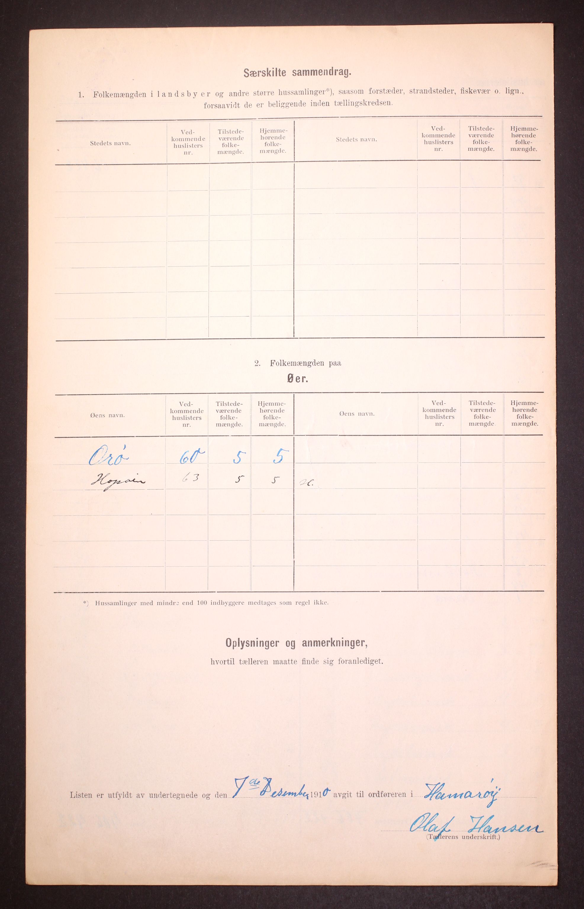 RA, 1910 census for Hamarøy, 1910, p. 18