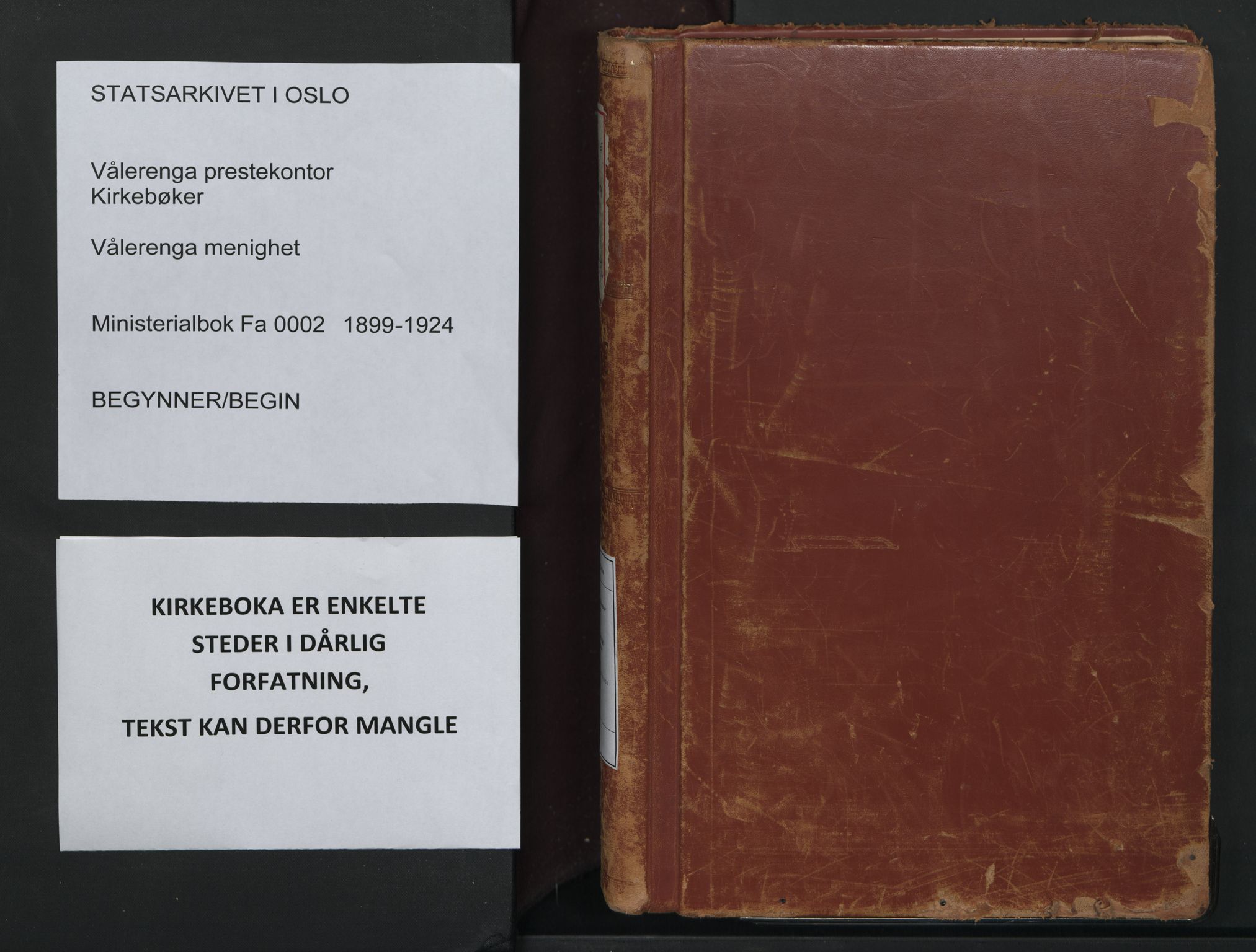 Vålerengen prestekontor Kirkebøker, SAO/A-10878/F/Fa/L0002: Parish register (official) no. 2, 1899-1924