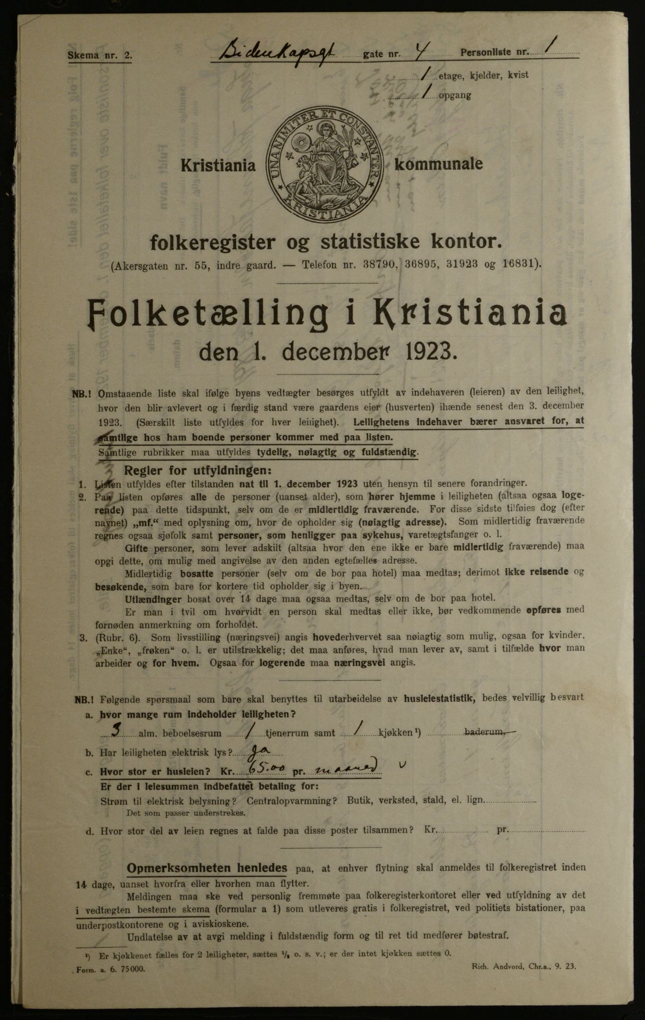 OBA, Municipal Census 1923 for Kristiania, 1923, p. 5790