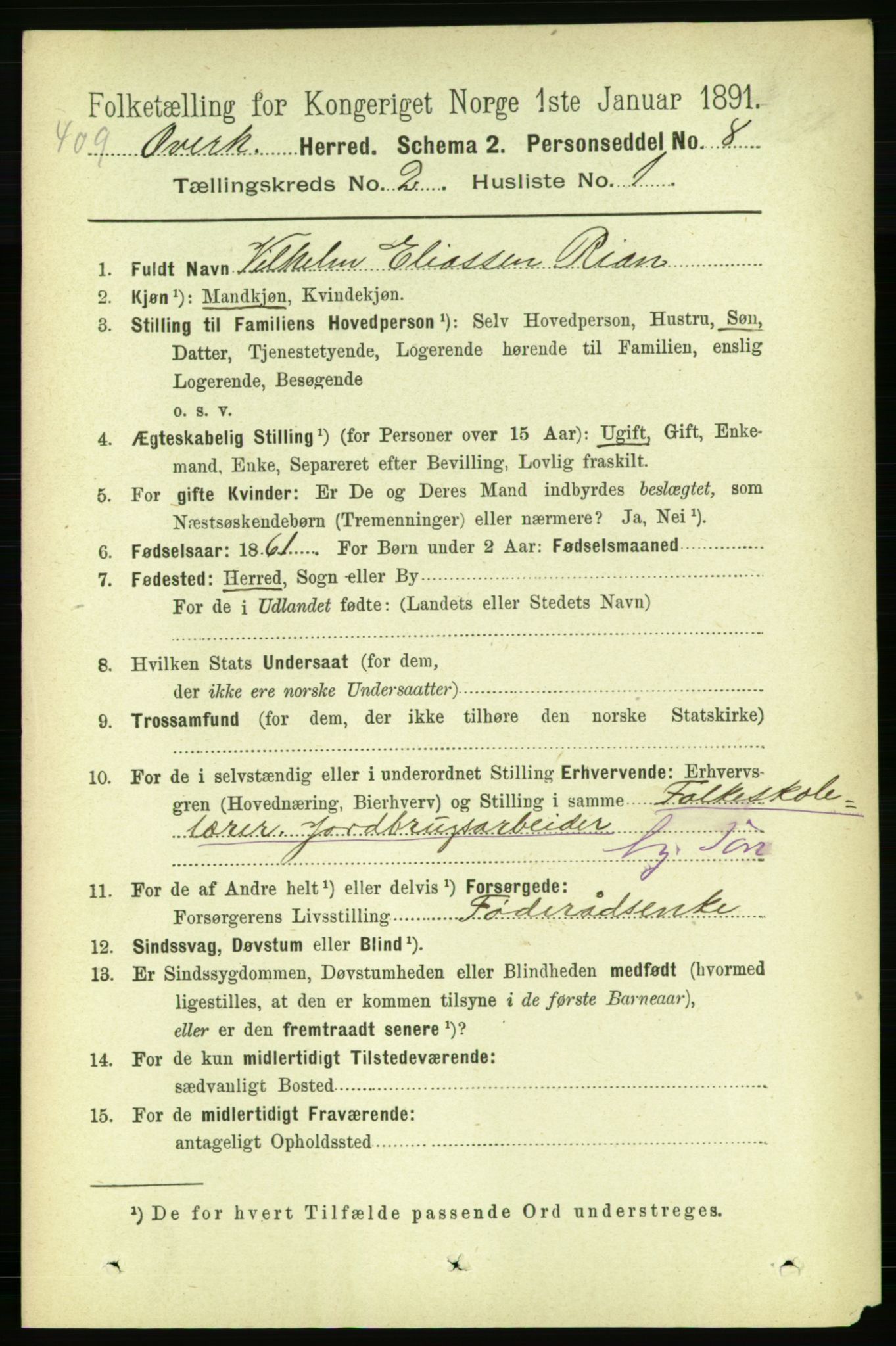 RA, 1891 census for 1744 Overhalla, 1891, p. 456