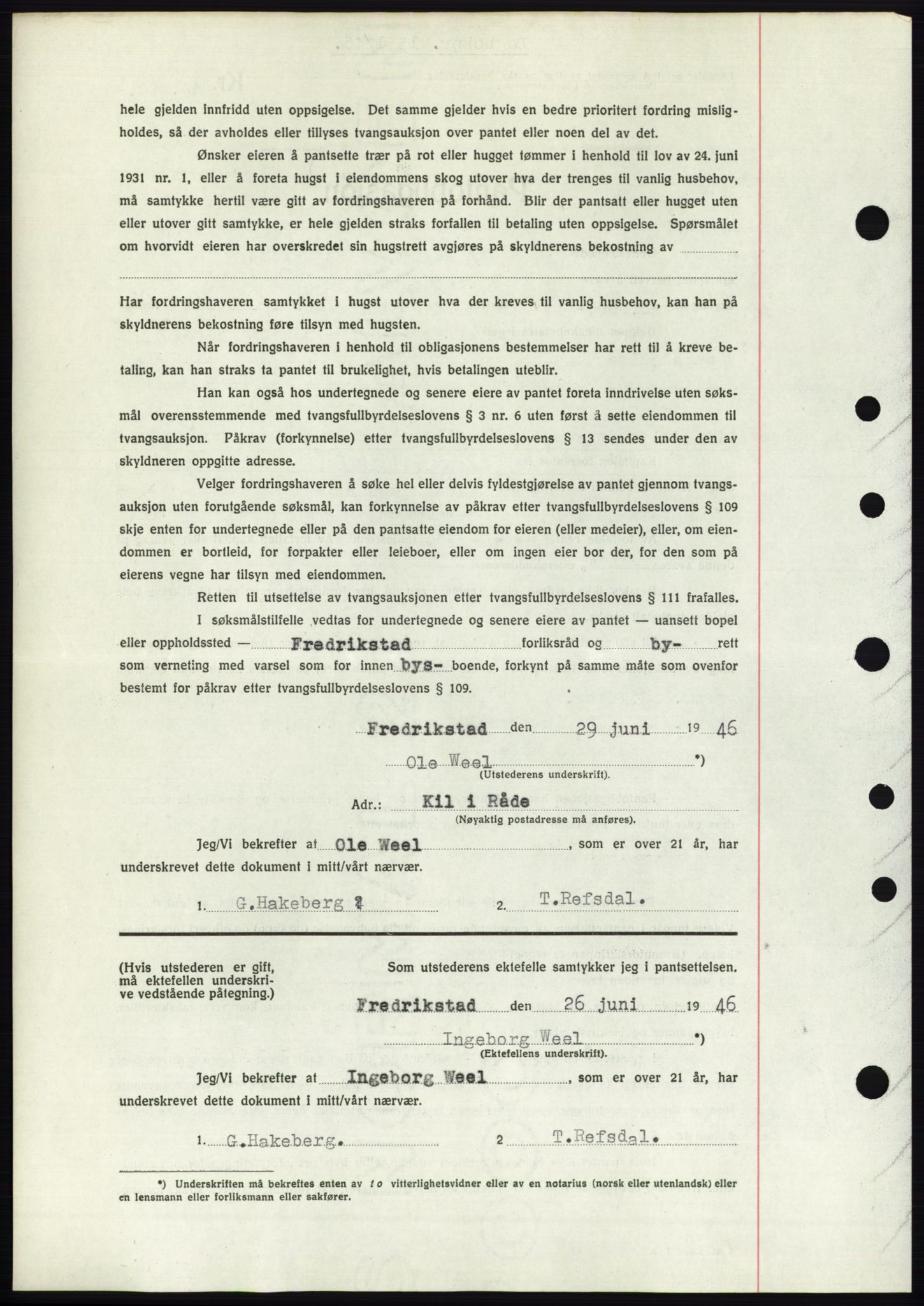 Moss sorenskriveri, AV/SAO-A-10168: Mortgage book no. B15, 1946-1946, Diary no: : 1551/1946