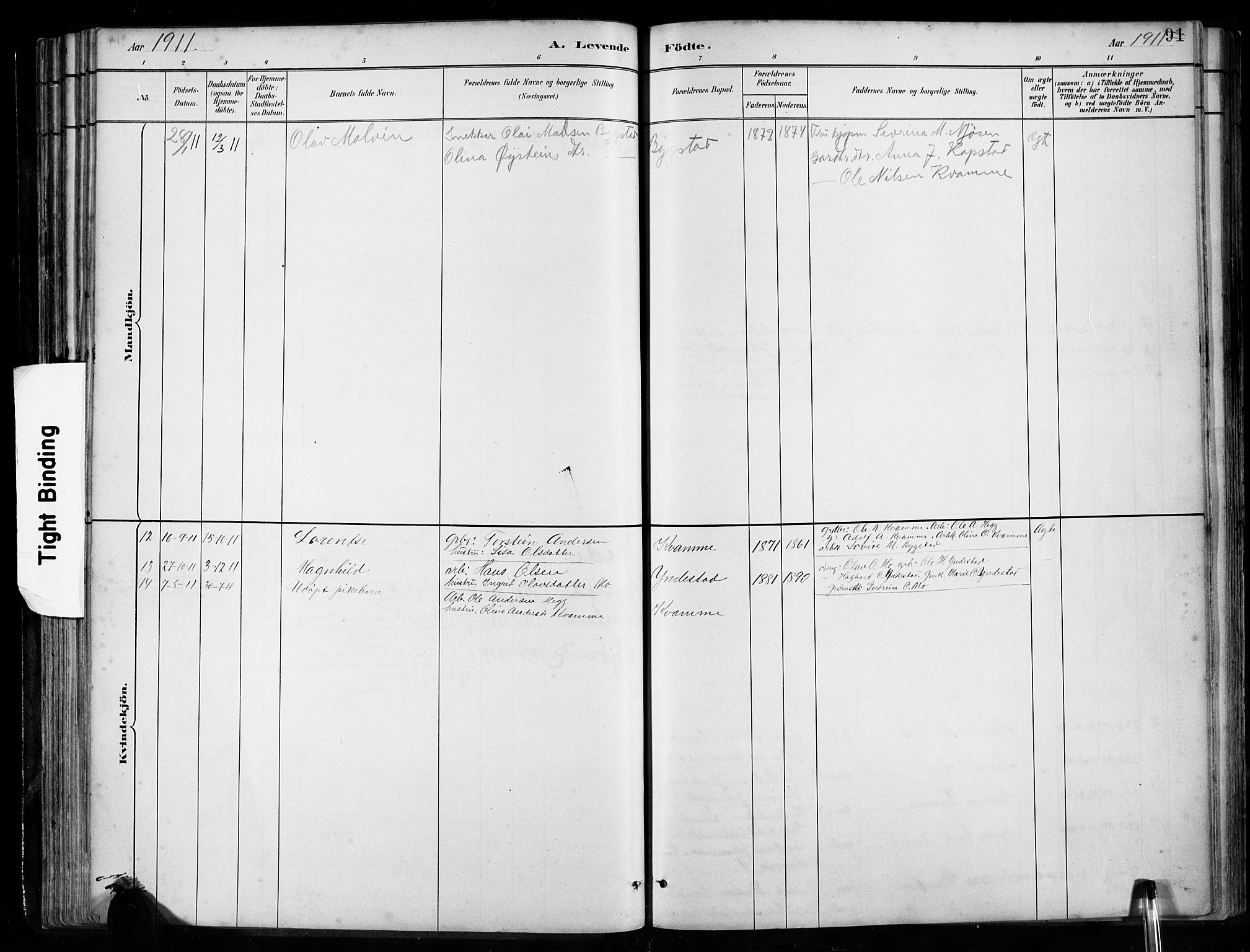 Gaular sokneprestembete, AV/SAB-A-80001/H/Hab: Parish register (copy) no. B 3, 1882-1913, p. 91