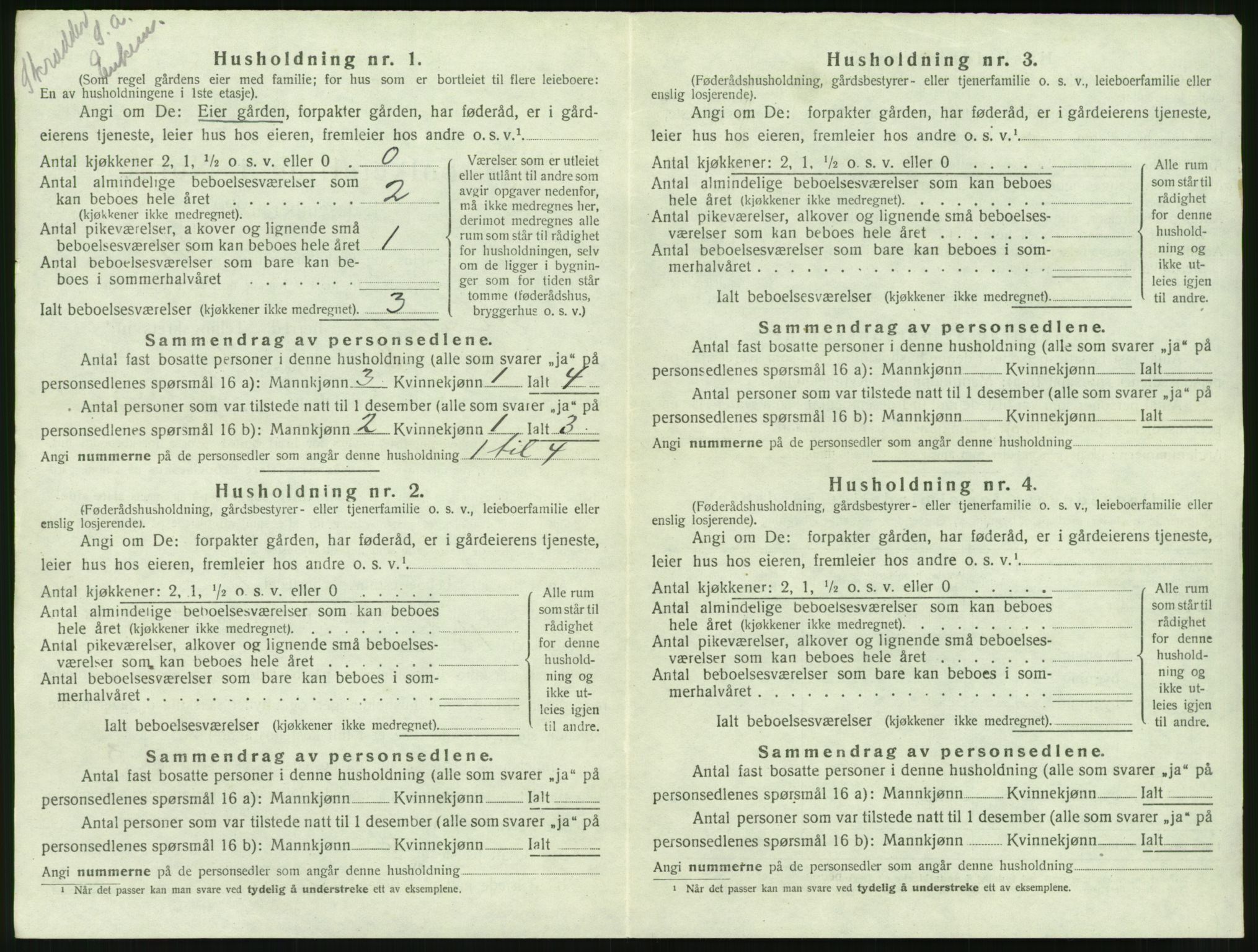 SAT, 1920 census for Halsa, 1920, p. 225