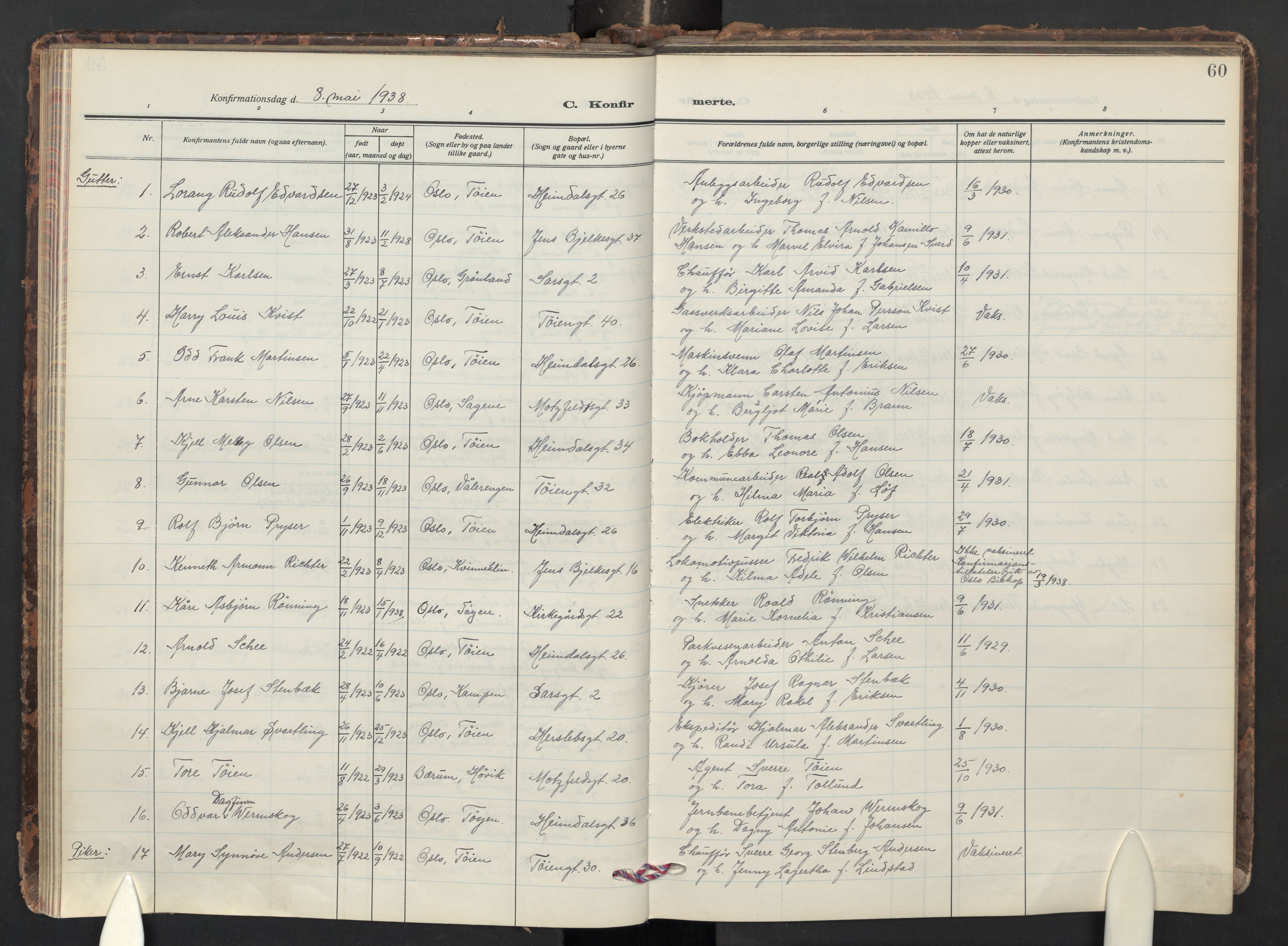Tøyen prestekontor Kirkebøker, AV/SAO-A-10167a/F/Fa/L0005: Parish register (official) no. I 5, 1927-1981, p. 60