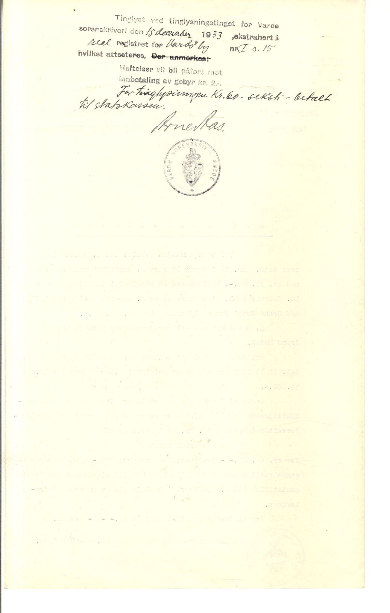 Brodtkorb handel A/S, VAMU/A-0001/Q/Qb/L0002: Skjøter og grunnbrev i Vardø by, 1852-1949, p. 45