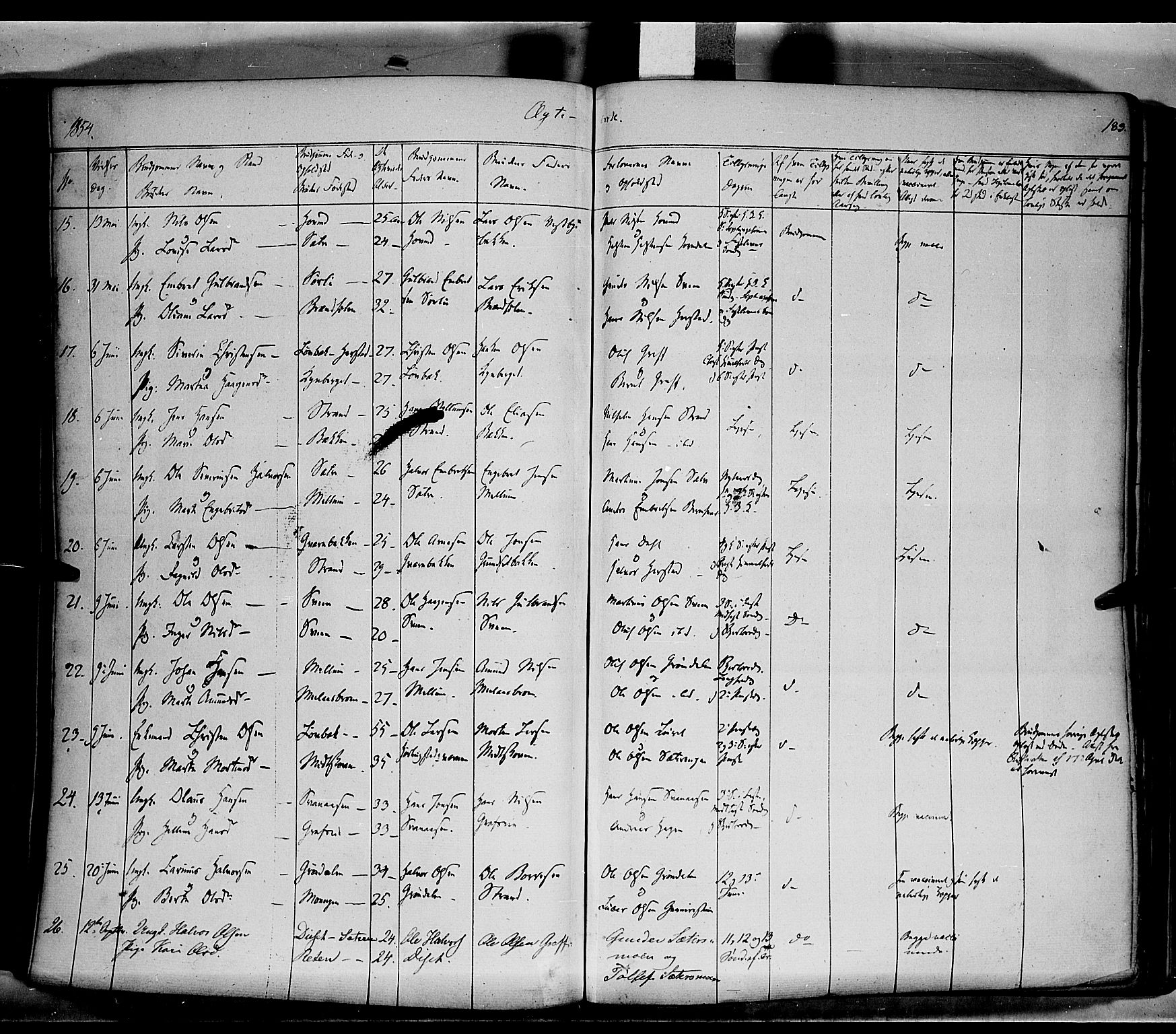 Elverum prestekontor, AV/SAH-PREST-044/H/Ha/Haa/L0009: Parish register (official) no. 9, 1843-1856, p. 183