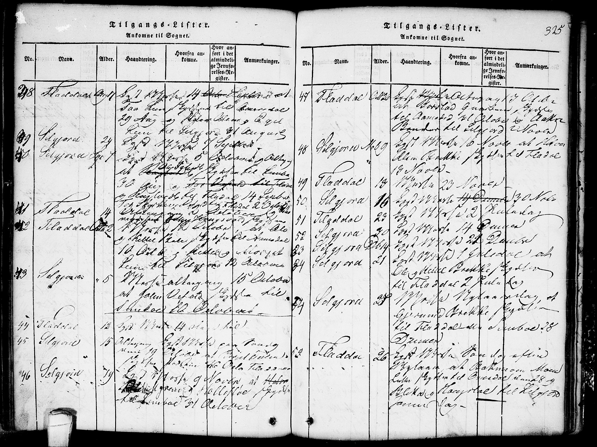 Seljord kirkebøker, SAKO/A-20/G/Gb/L0002: Parish register (copy) no. II 2, 1815-1854, p. 325