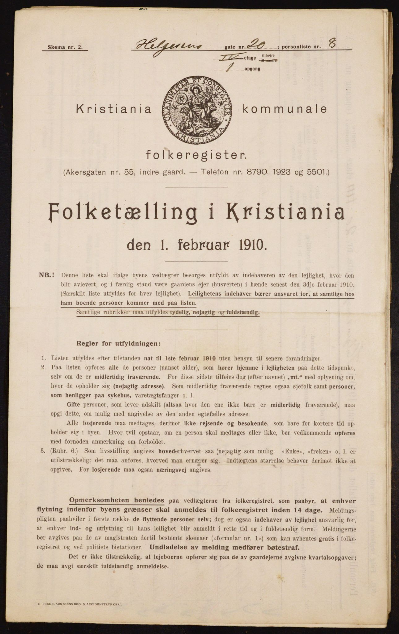 OBA, Municipal Census 1910 for Kristiania, 1910, p. 36649