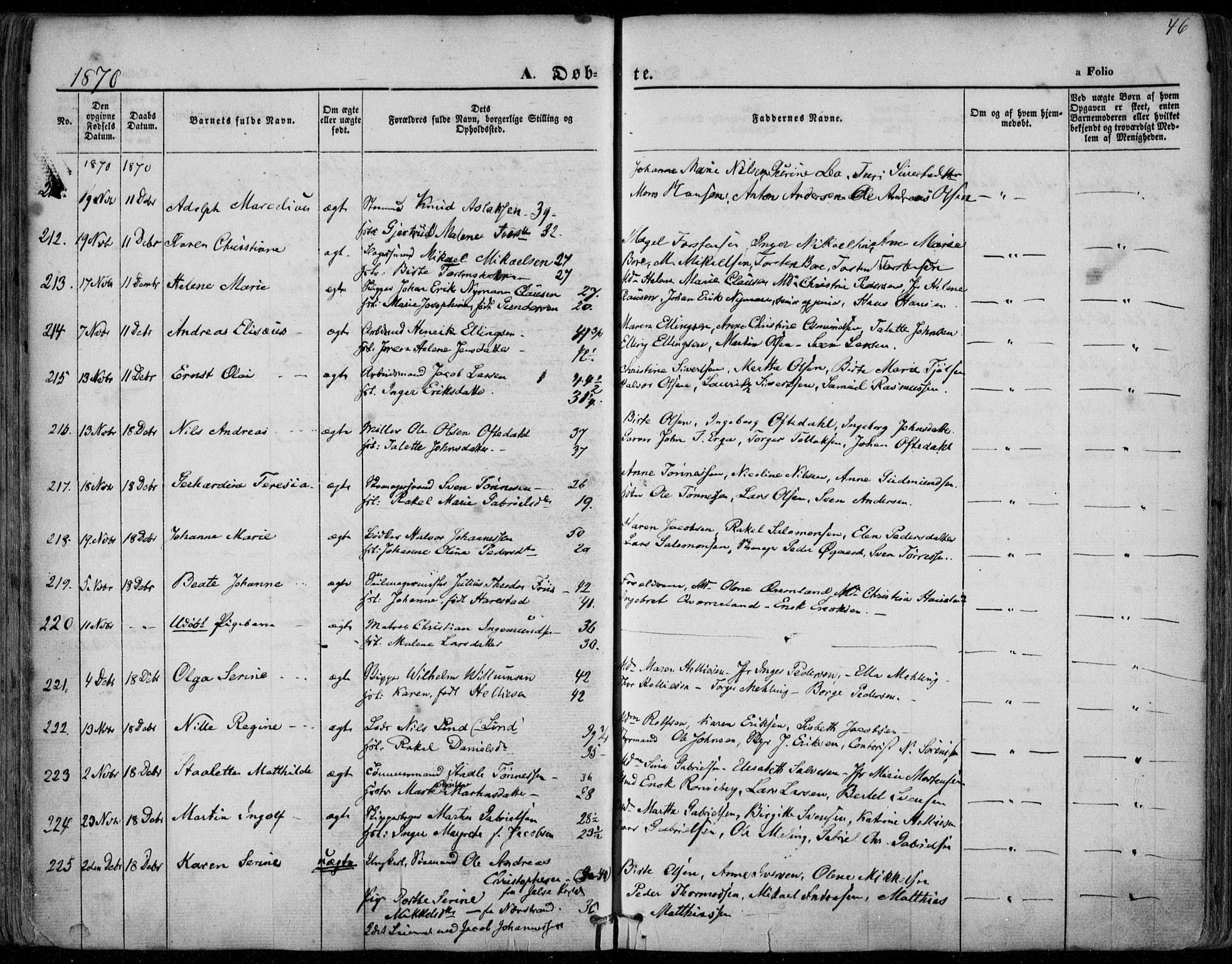 Domkirken sokneprestkontor, AV/SAST-A-101812/001/30/30BA/L0022: Parish register (official) no. A 21, 1868-1877, p. 46