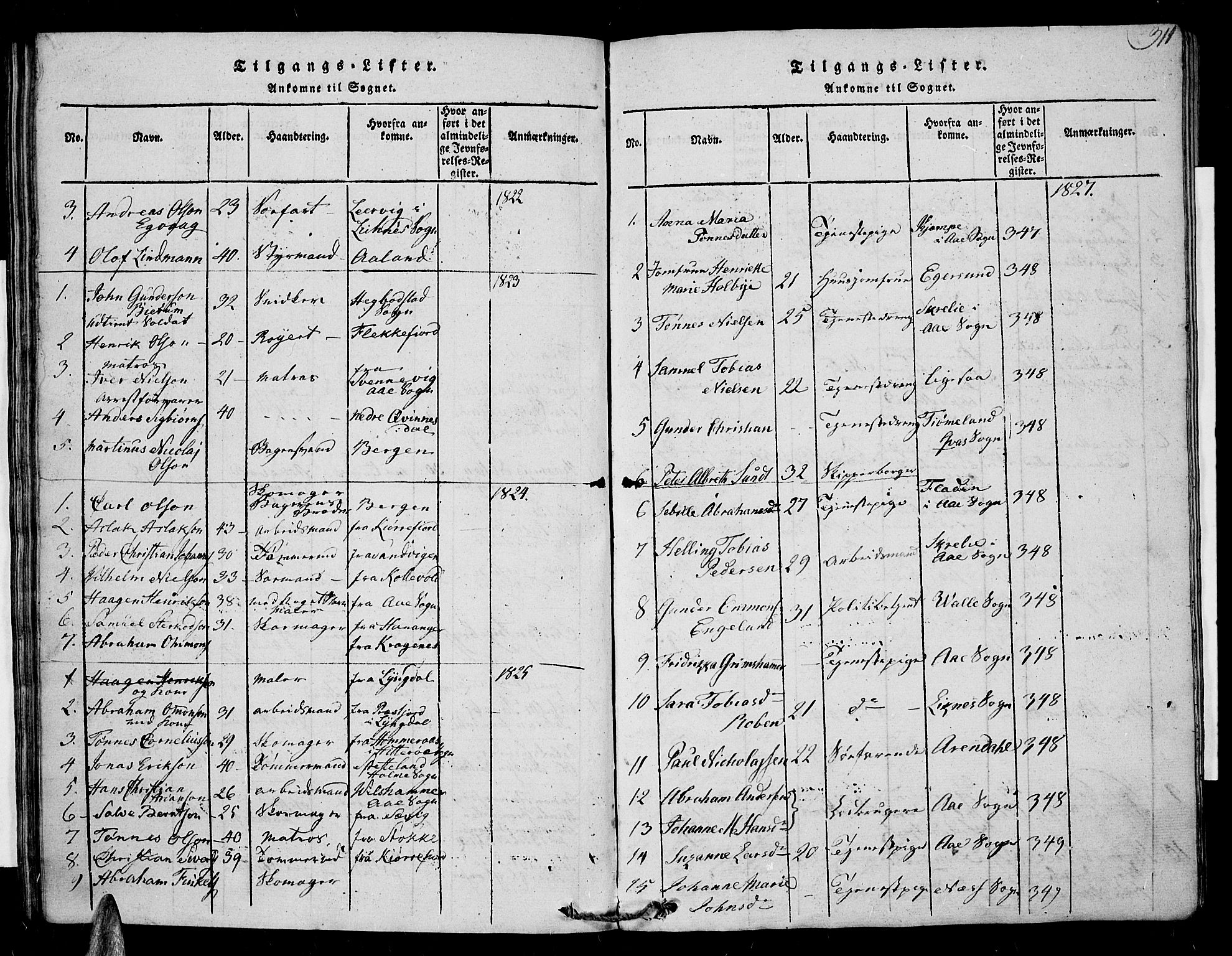 Farsund sokneprestkontor, AV/SAK-1111-0009/F/Fa/L0002: Parish register (official) no. A 2, 1815-1836, p. 311