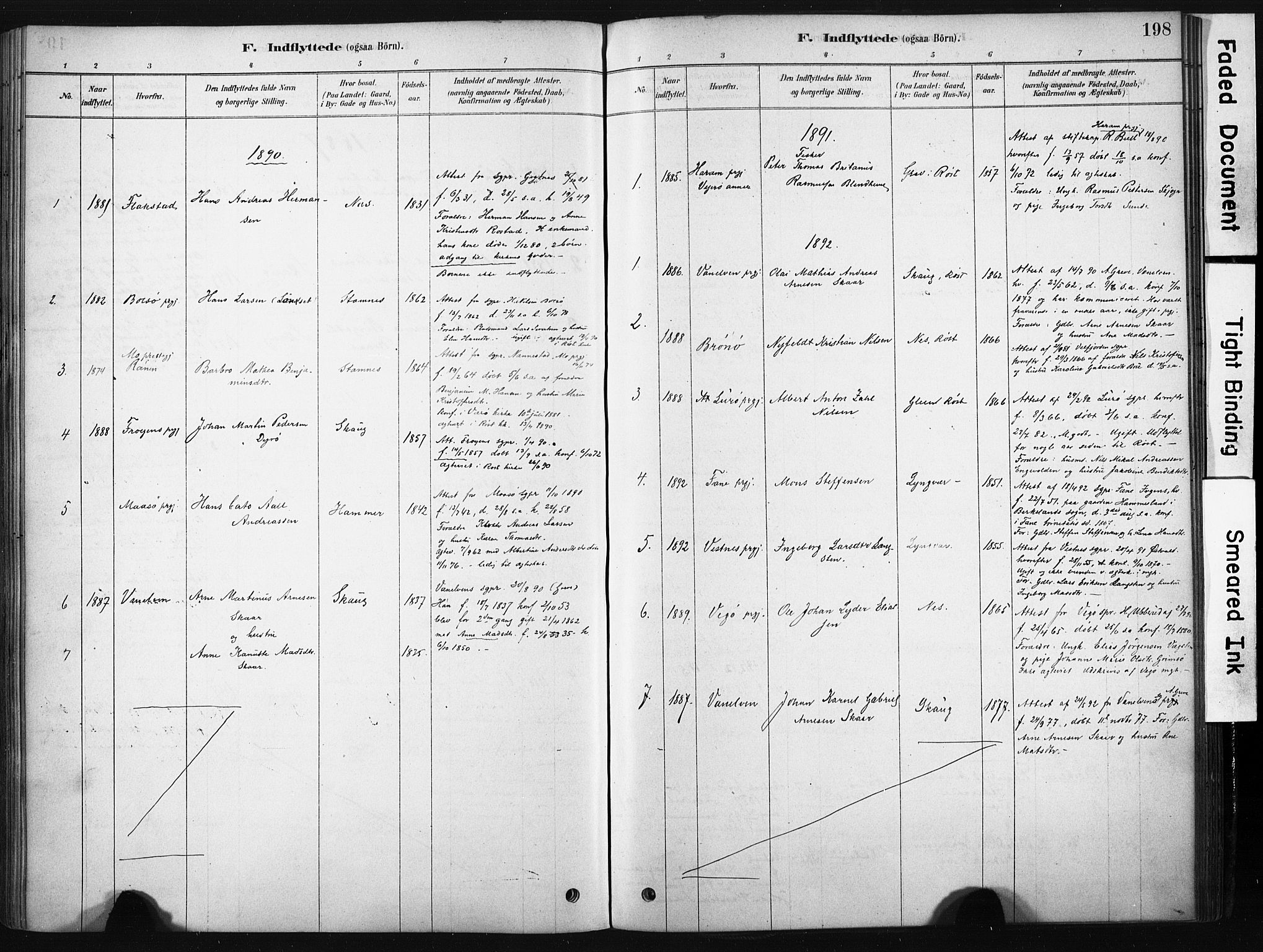 Ministerialprotokoller, klokkerbøker og fødselsregistre - Nordland, AV/SAT-A-1459/808/L0128: Parish register (official) no. 808A01, 1880-1902, p. 198