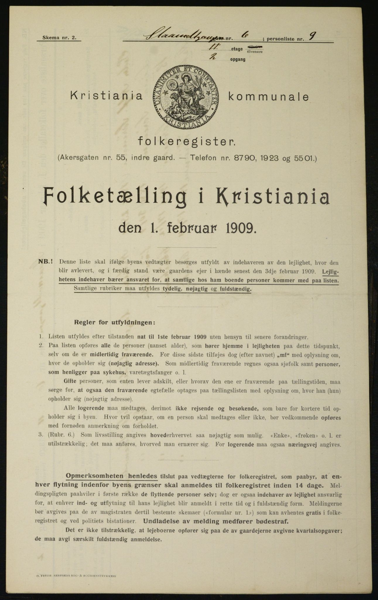 OBA, Municipal Census 1909 for Kristiania, 1909, p. 87935