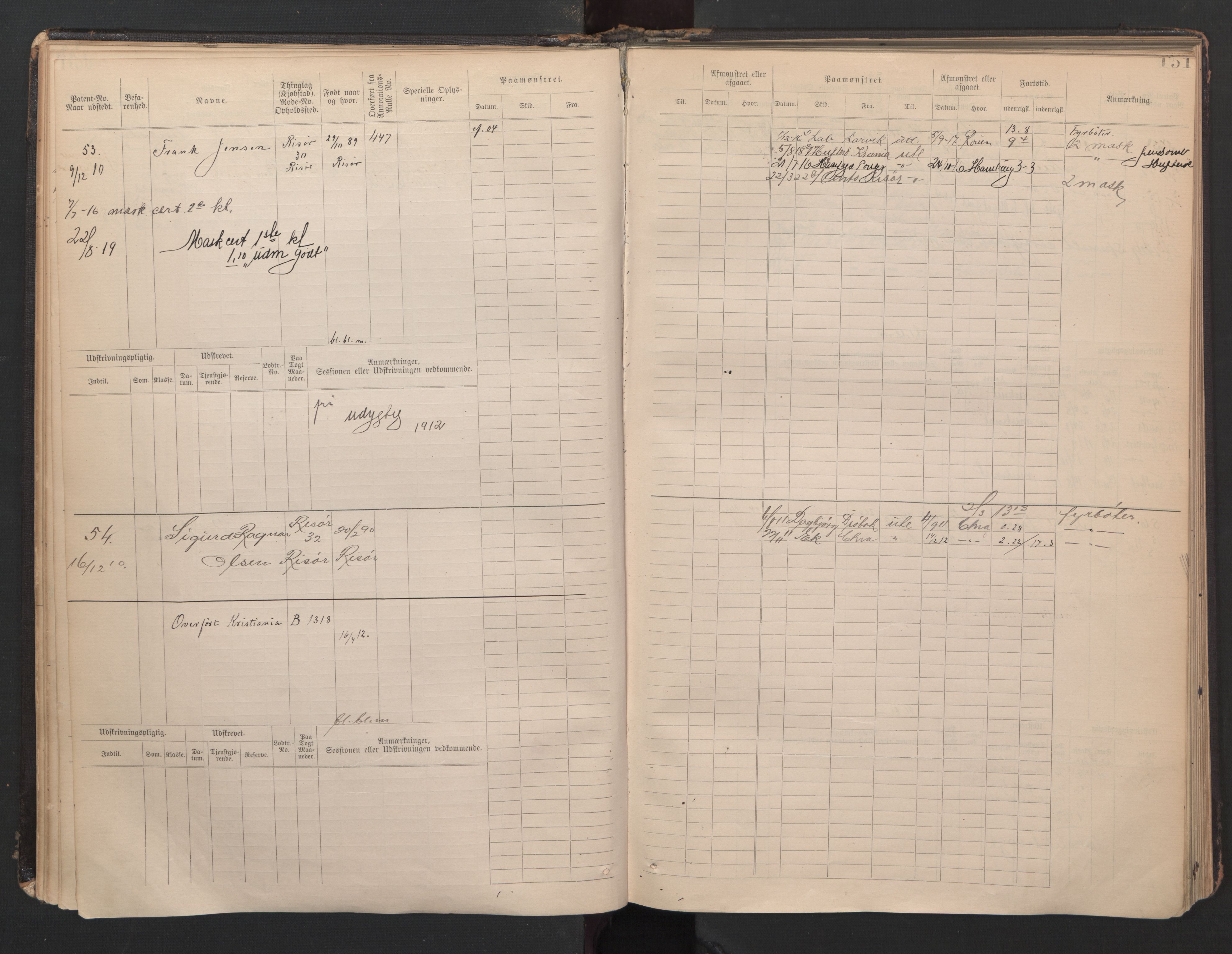 Risør mønstringskrets, AV/SAK-2031-0010/F/Fb/L0007: Hovedrulle B nr 1-265, Q-7, 1894-1948, p. 30